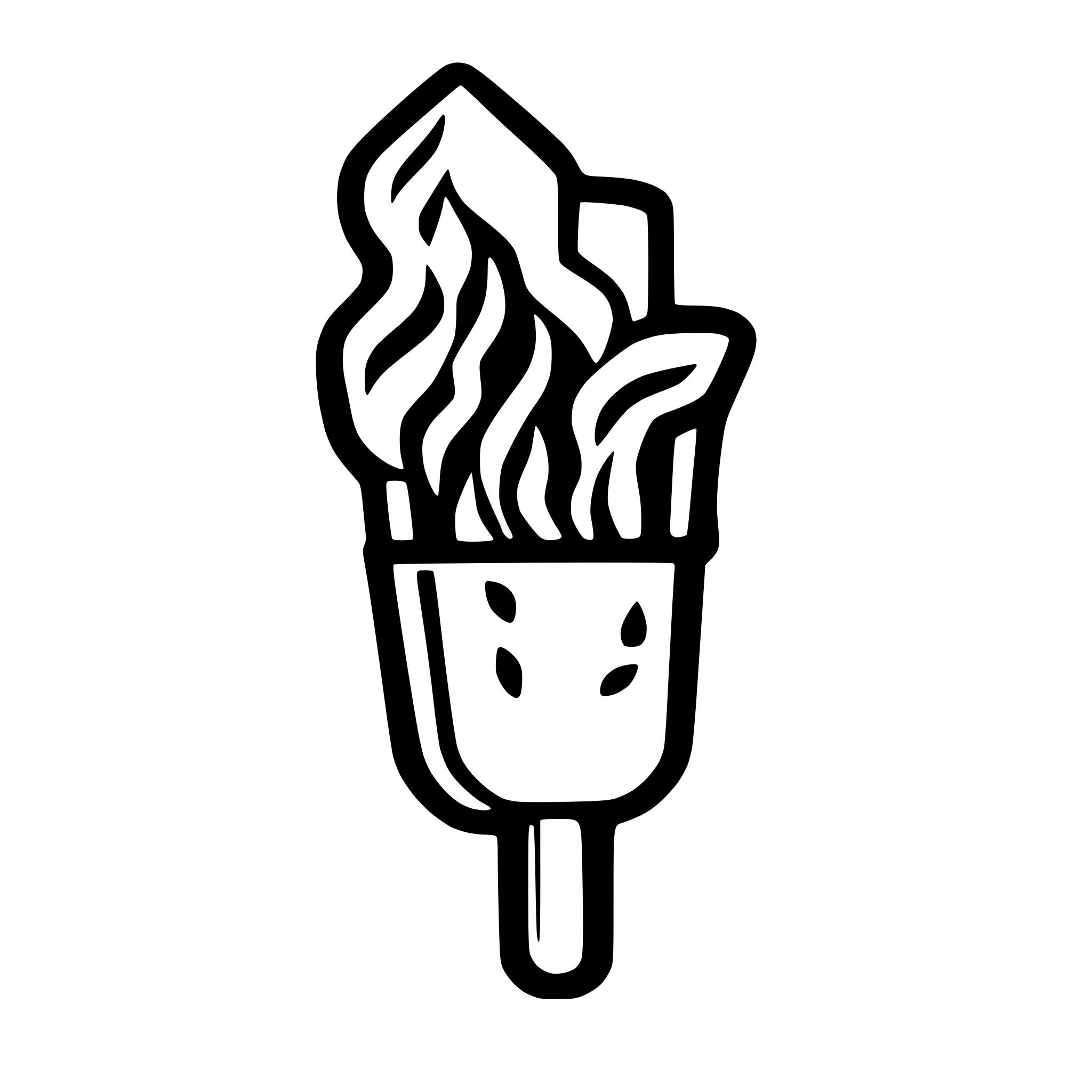 AI-generated SVG of a Minimalistic icon of burning match. Fire blue