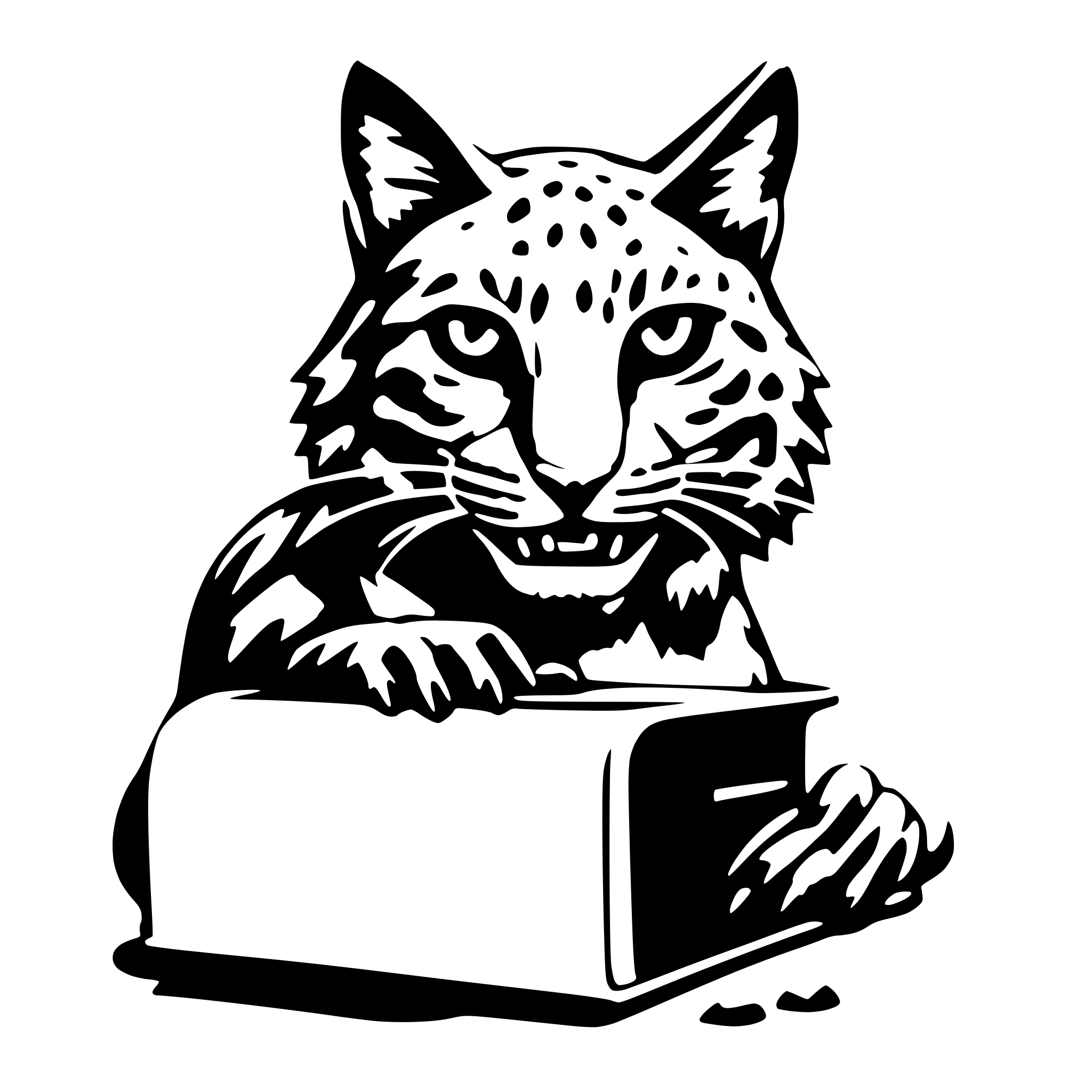 AI-generated SVG of 'bobcat biting book'