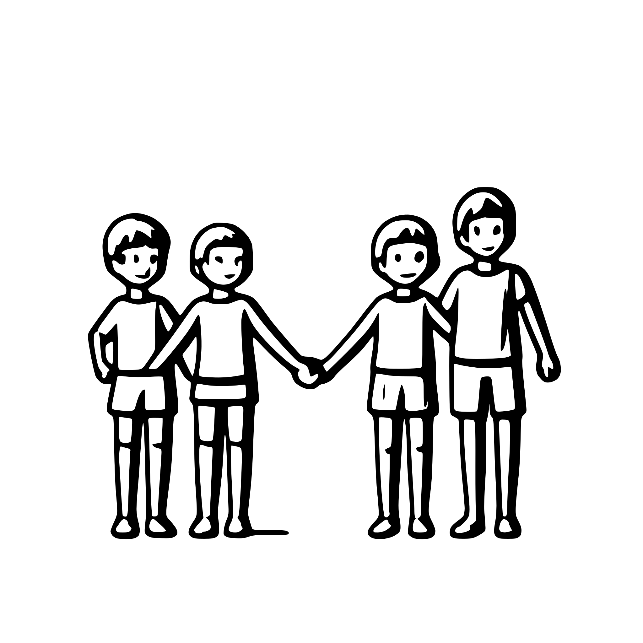 AI-generated SVG of a boys forming a line and holding hands