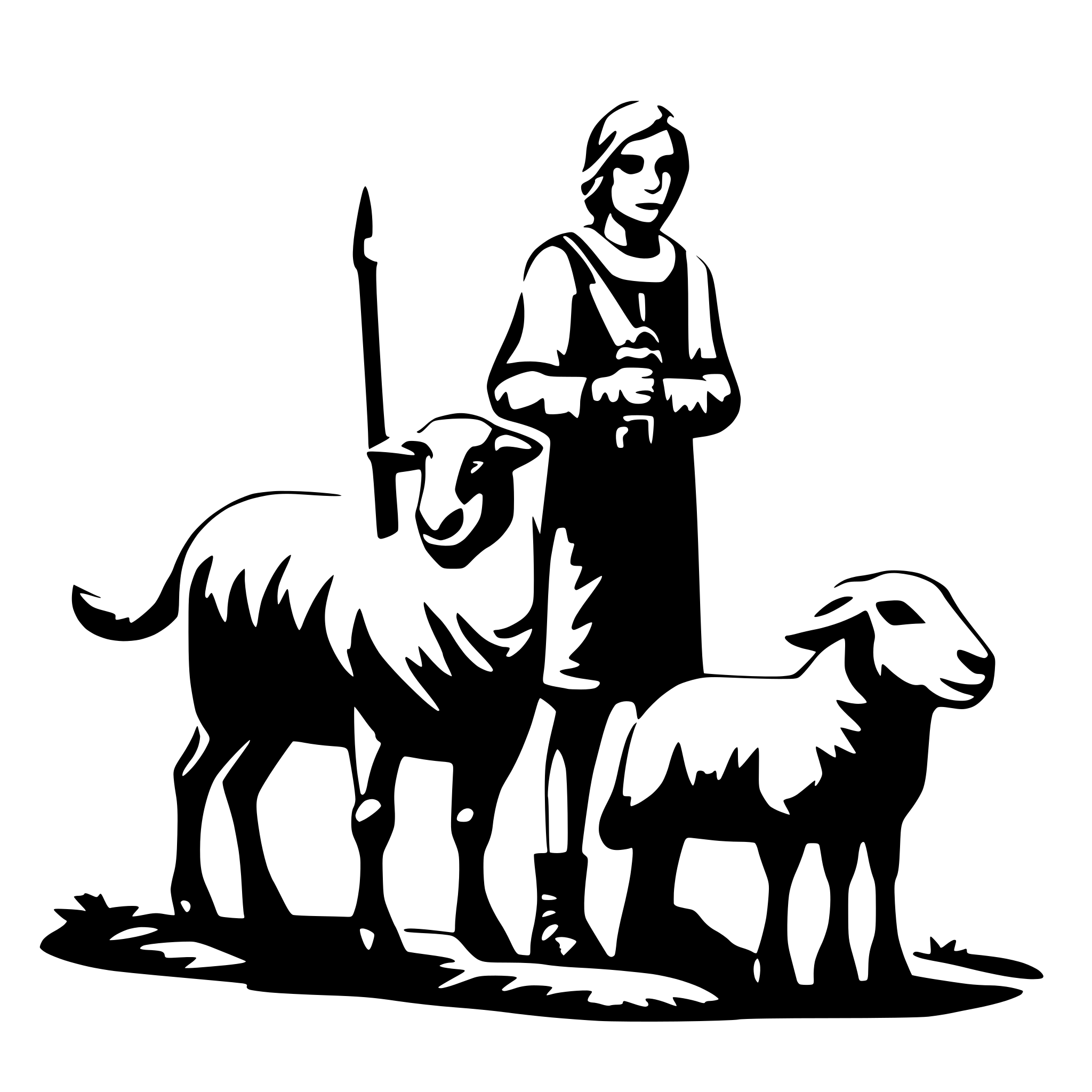 AI-generated SVG of 'shepherd with sheep'