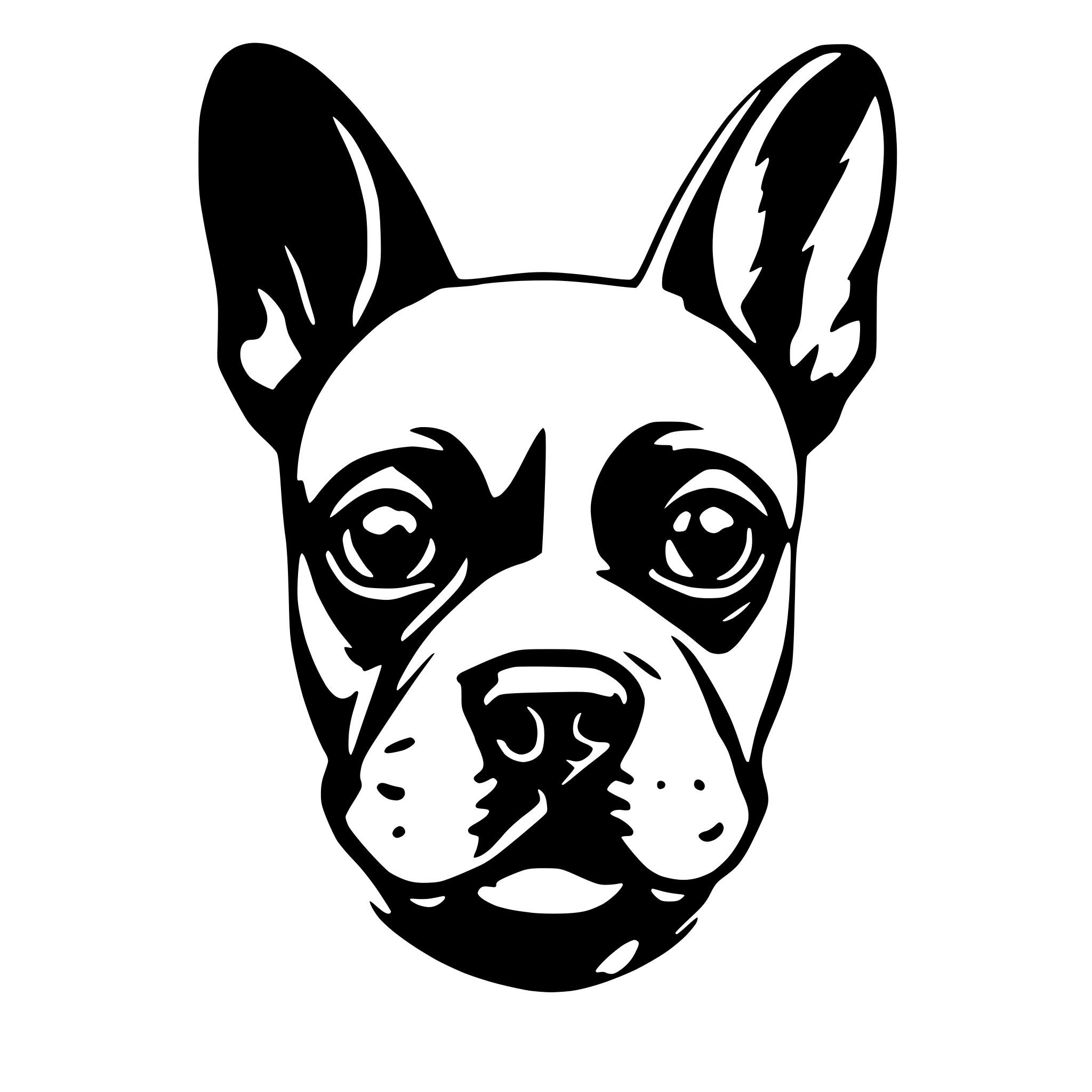 AI-generated SVG of 'french bulldog face'