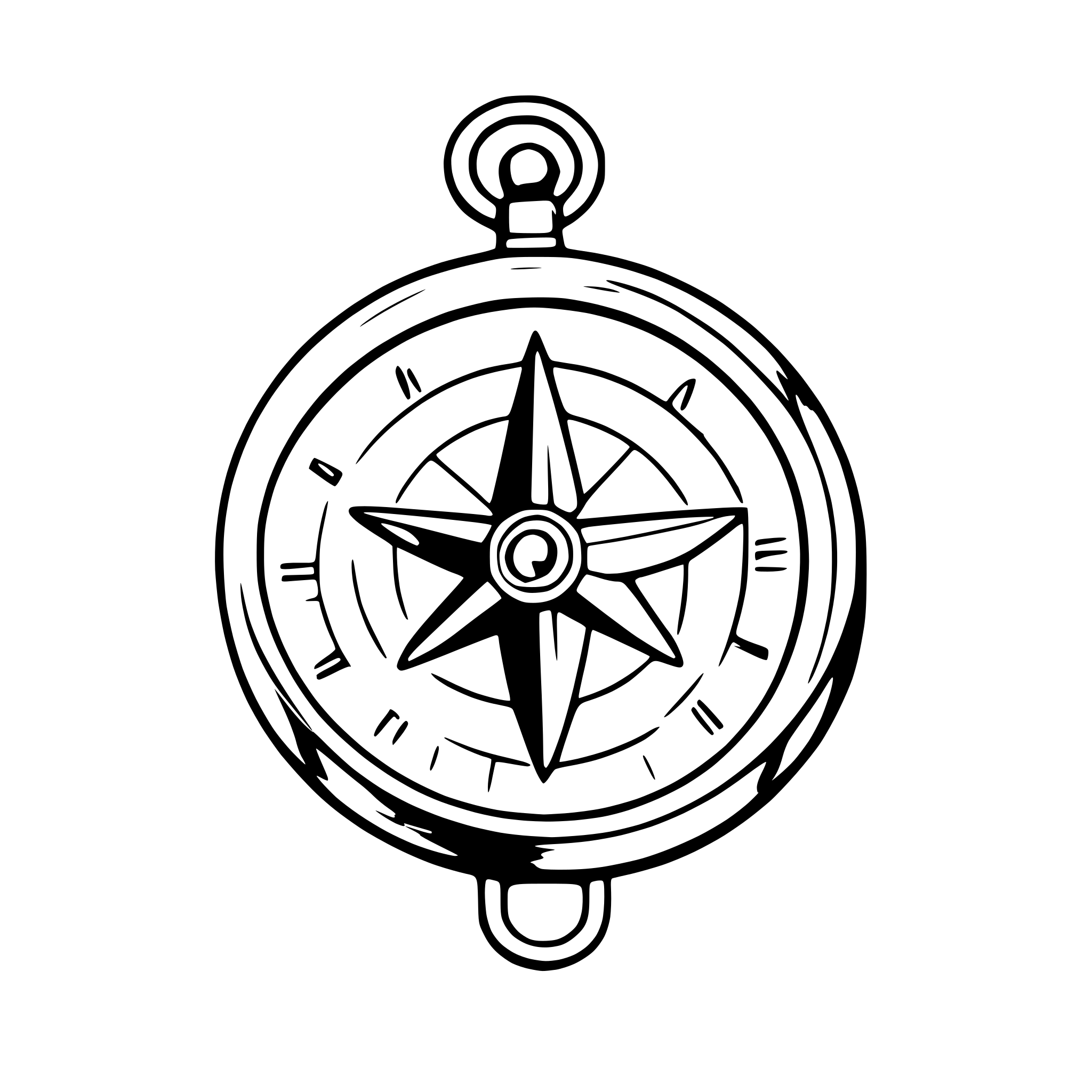 AI-generated SVG of a vintage compass with nautical elements