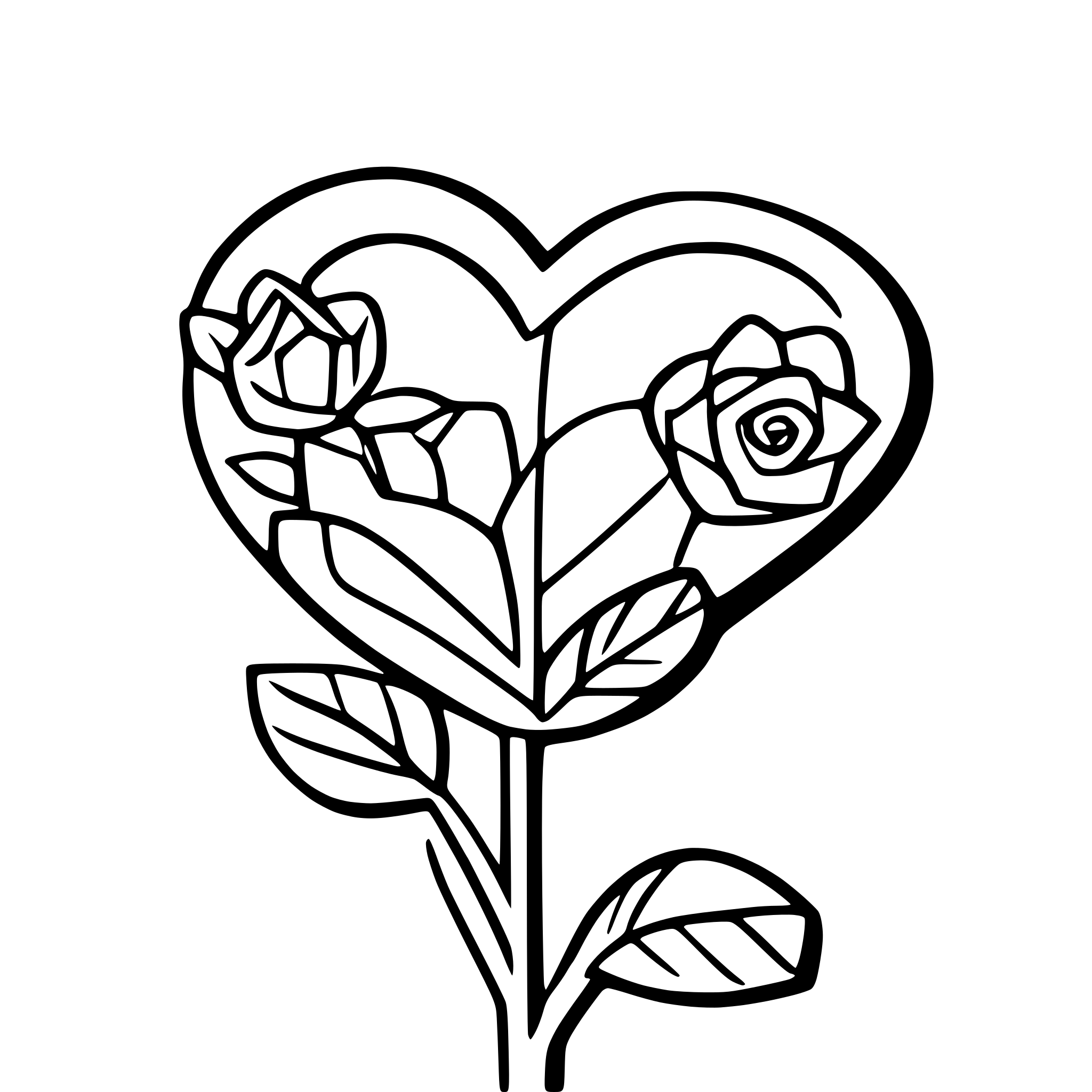AI-generated SVG of a roses hearts love