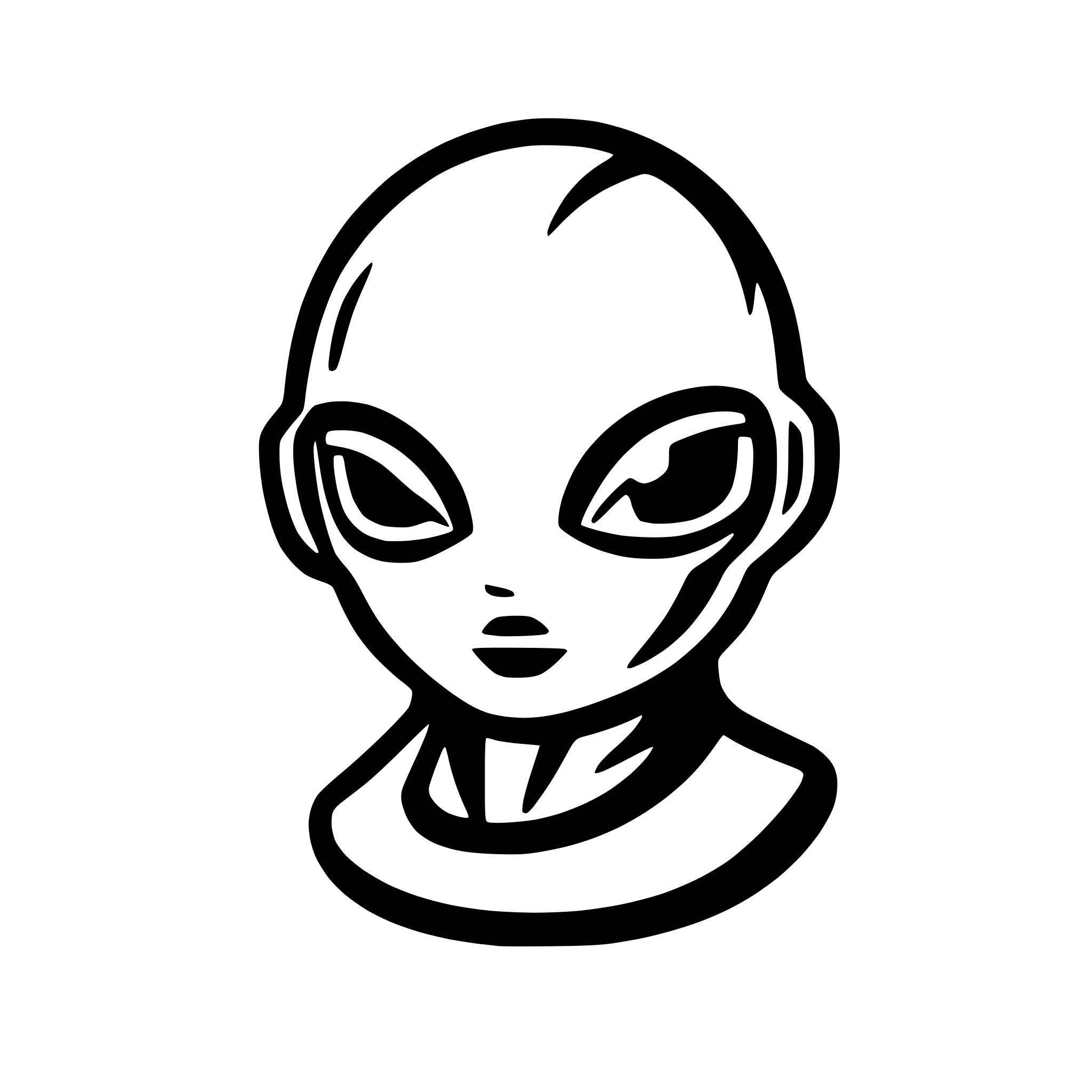 AI-generated SVG of a please generate Science Fiction movie icon, you can use Alien face