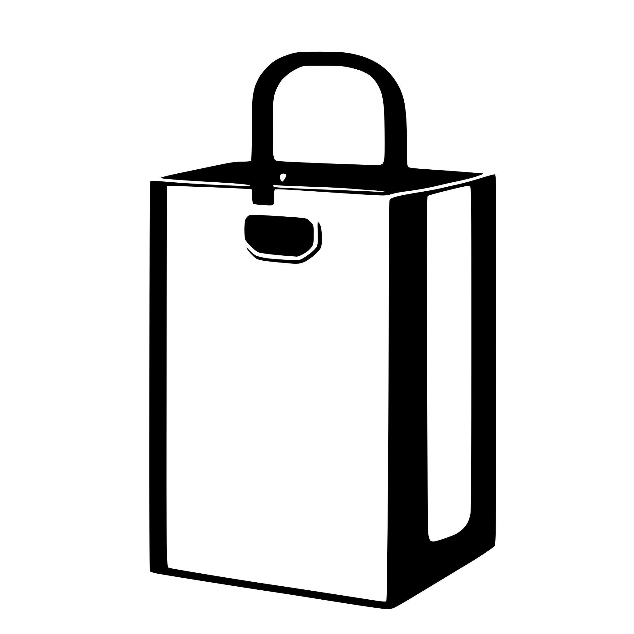 AI-generated SVG of '3D shopping bag redorange color with empty B letter inside'