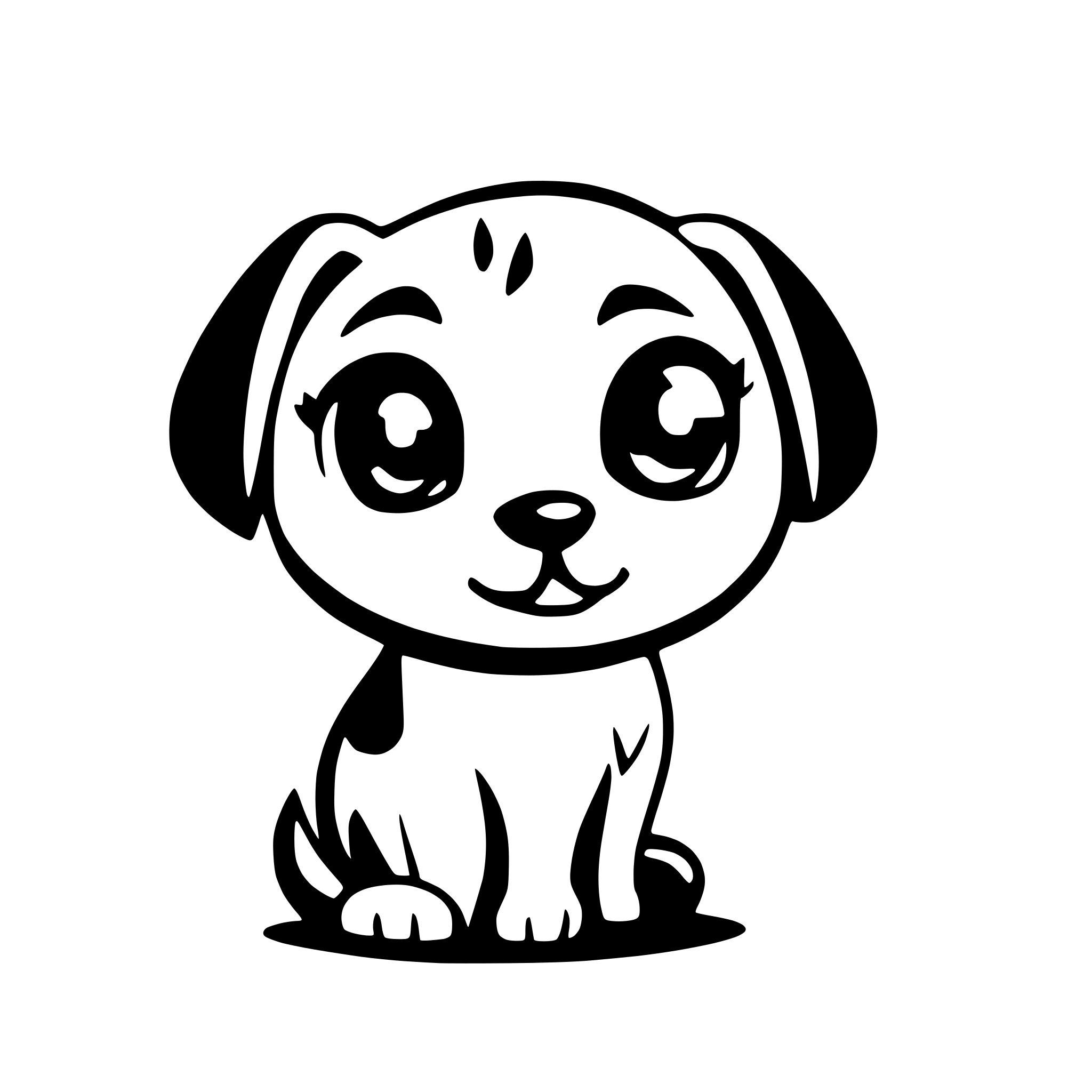 AI-generated SVG of a draw a dog with big sweetie eyes