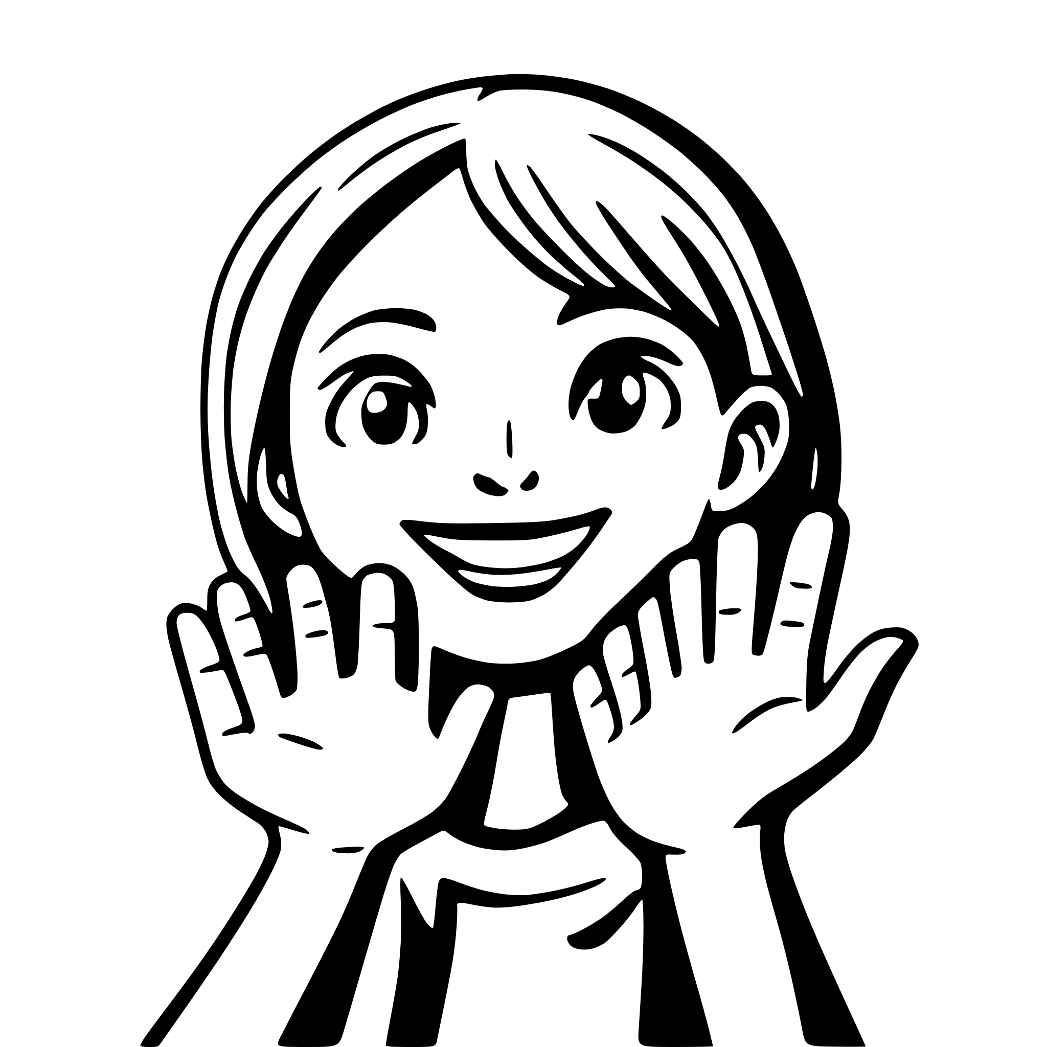 AI-generated SVG of a many childsren who holding on their hands