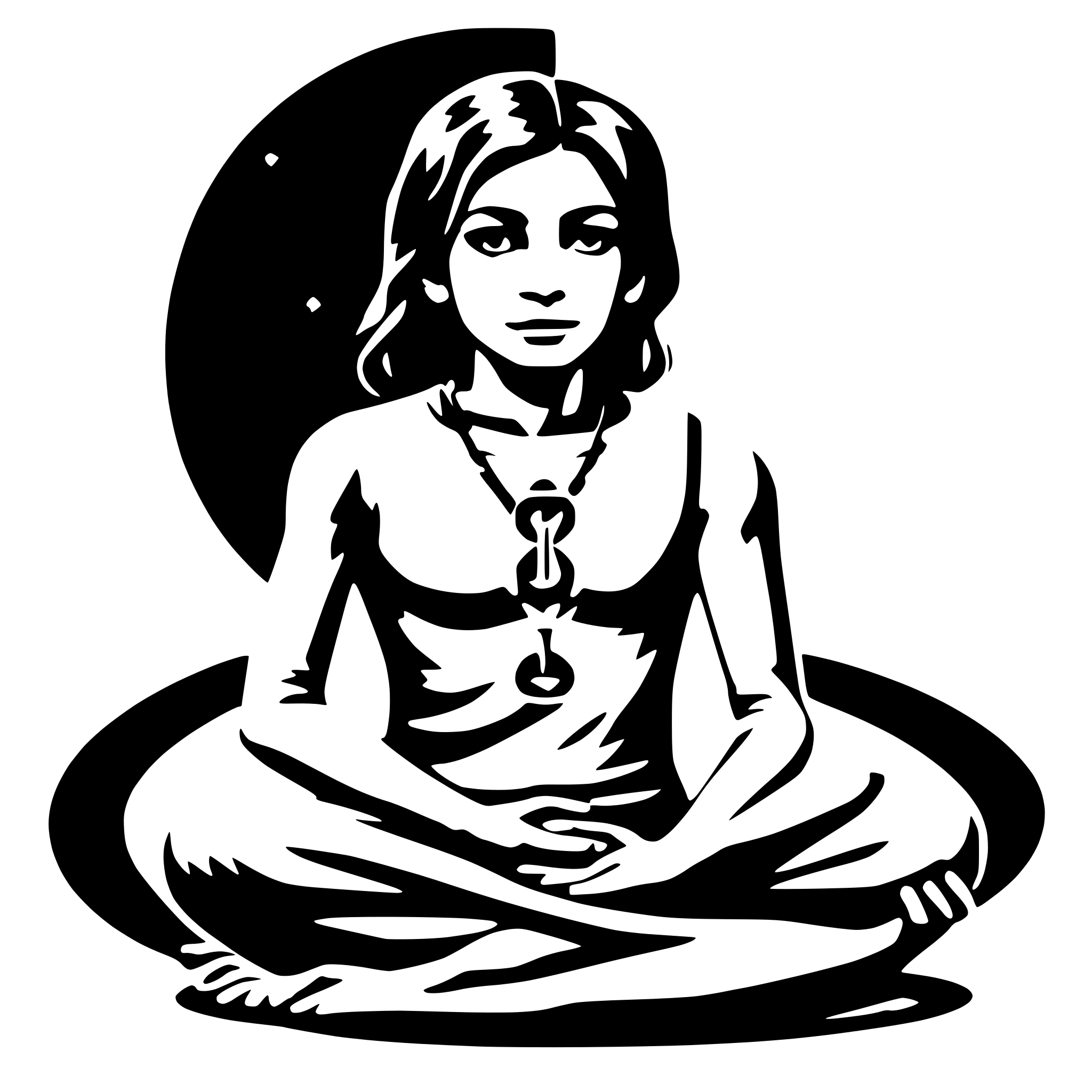 AI-generated SVG of 'meditating person as infinity symbol'