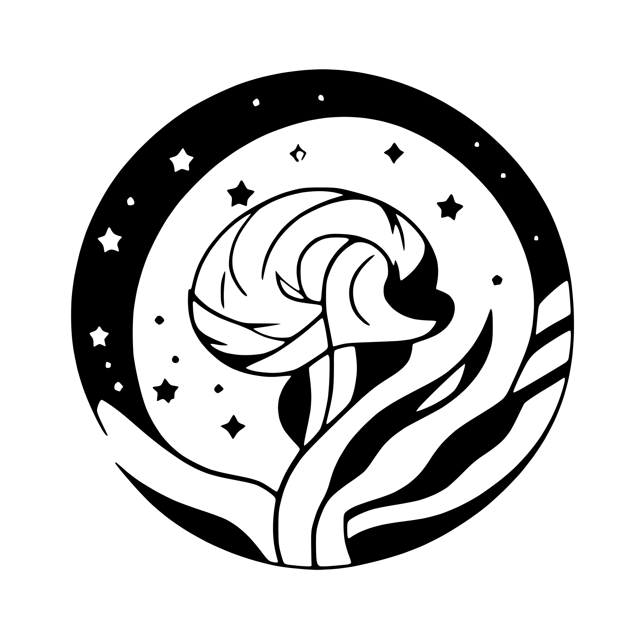 AI-generated SVG of a galaxy with swirling stars