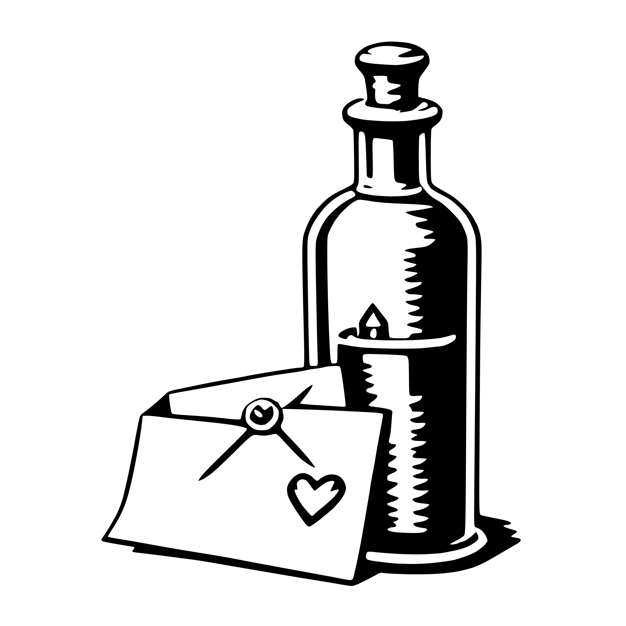 AI-generated SVG of 'love letter in a bottle'