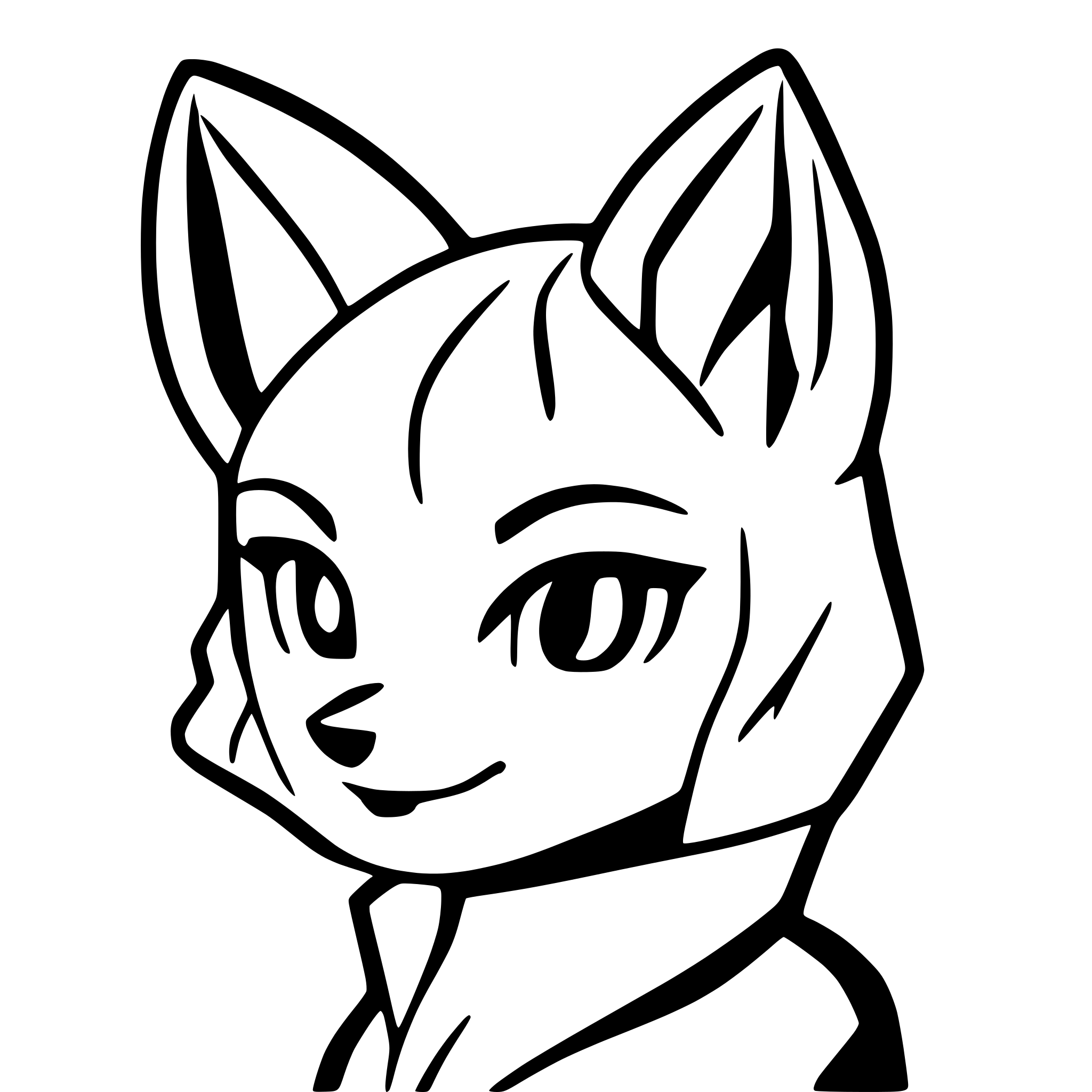 AI-generated SVG of 'husky ears simple outline'