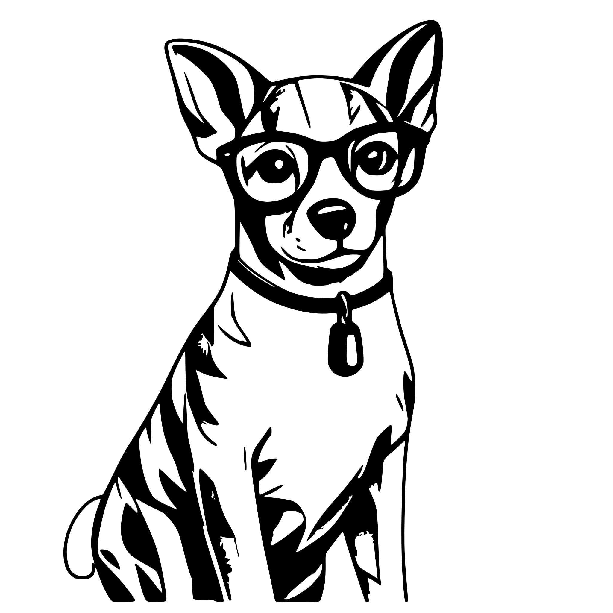 AI-generated SVG of 'cachorro com oculos'