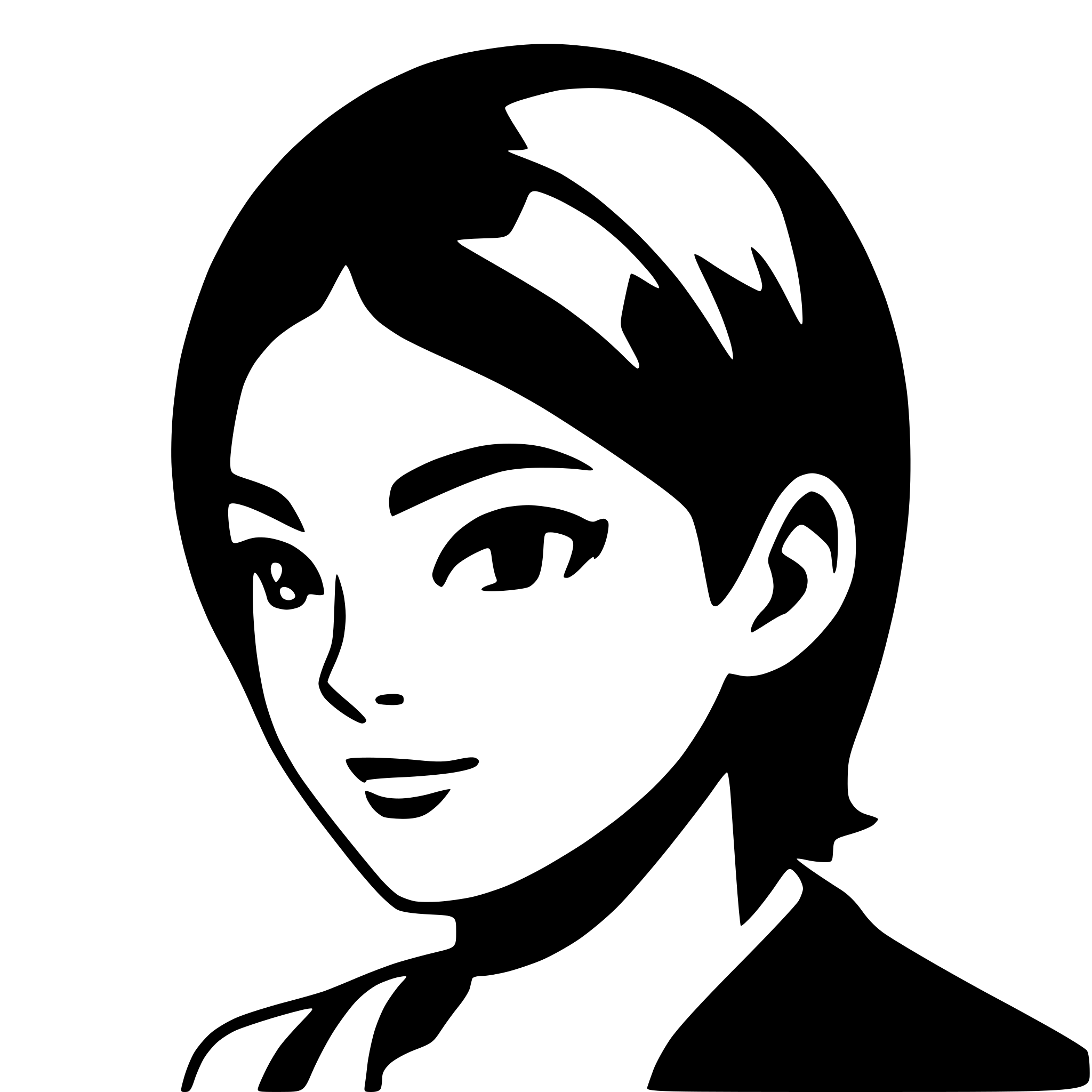AI-generated SVG of a face profile of a young adult male with beard, thick brows and nose, in the style of Tatami Galaxy anime