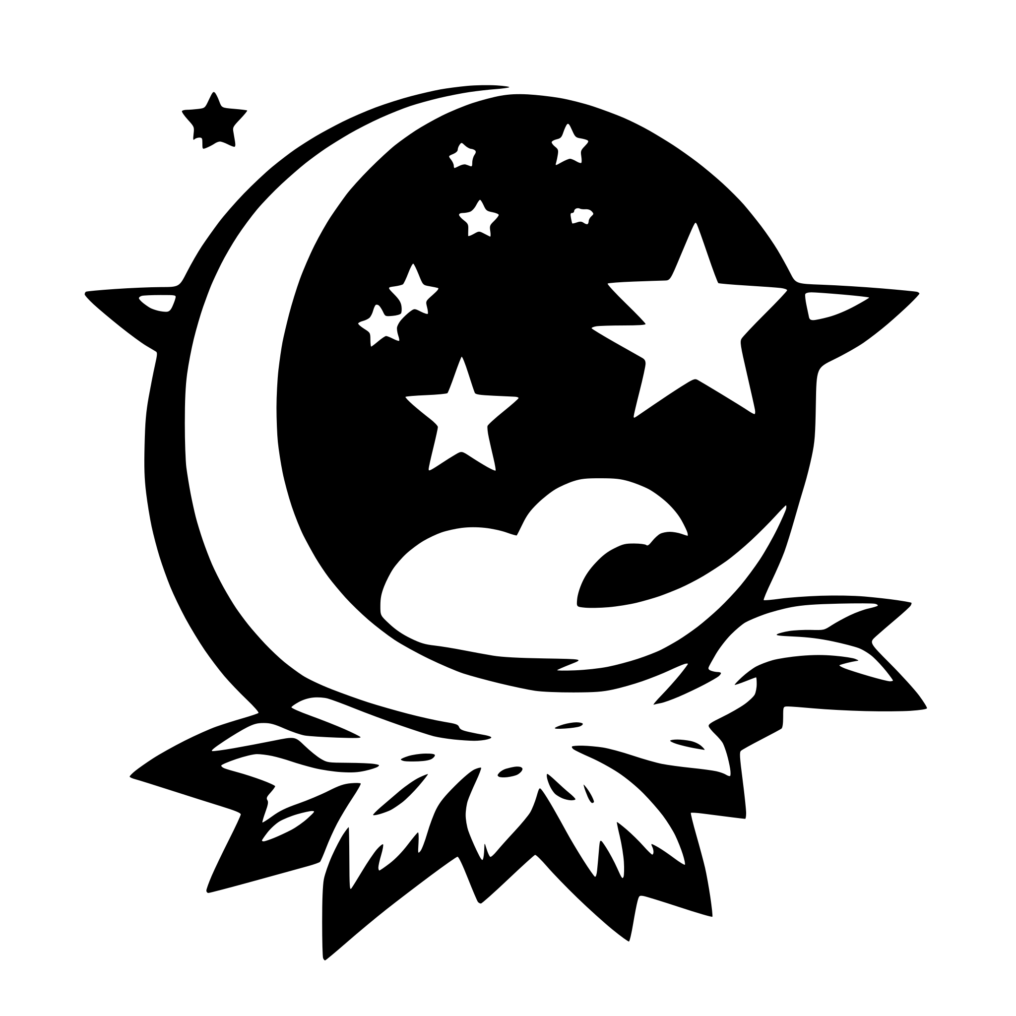 AI-generated SVG of 'Stars and moon'