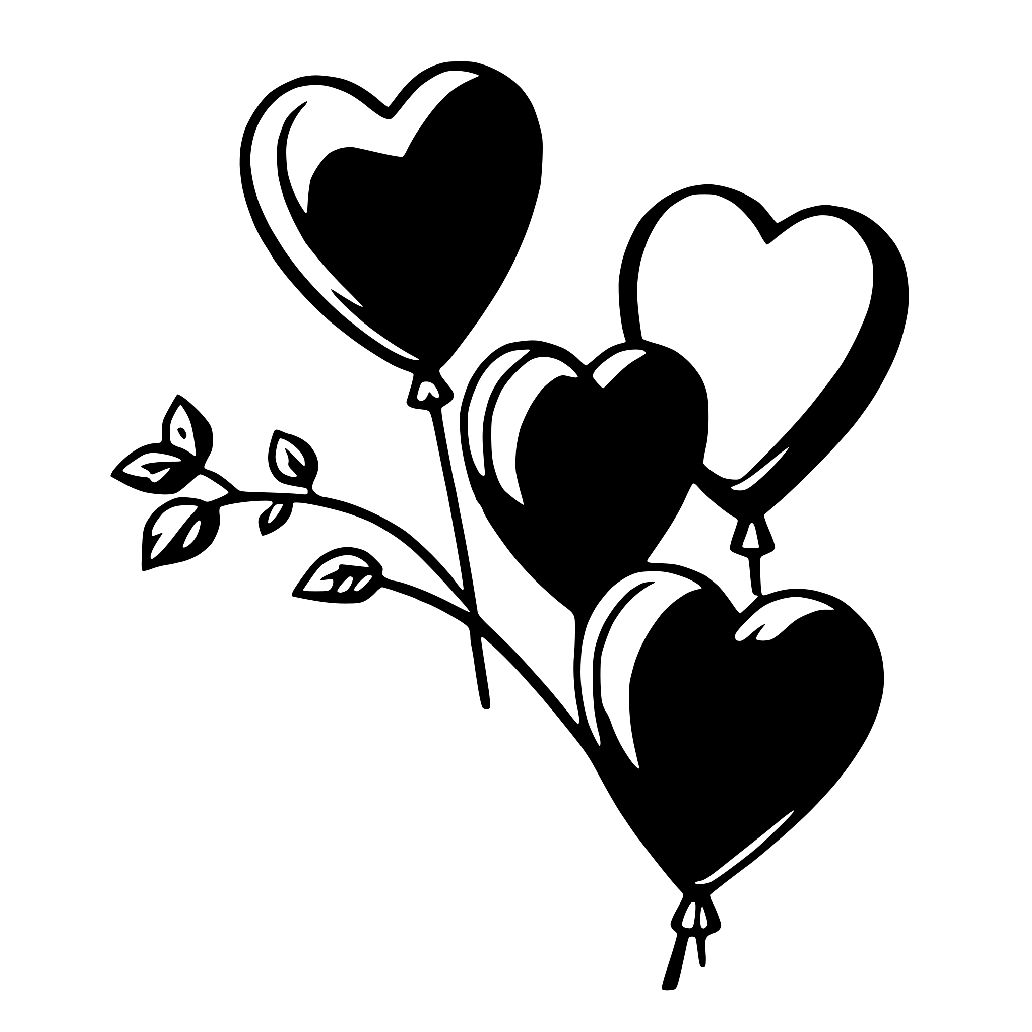 AI-generated SVG of 'heart-shaped balloons'