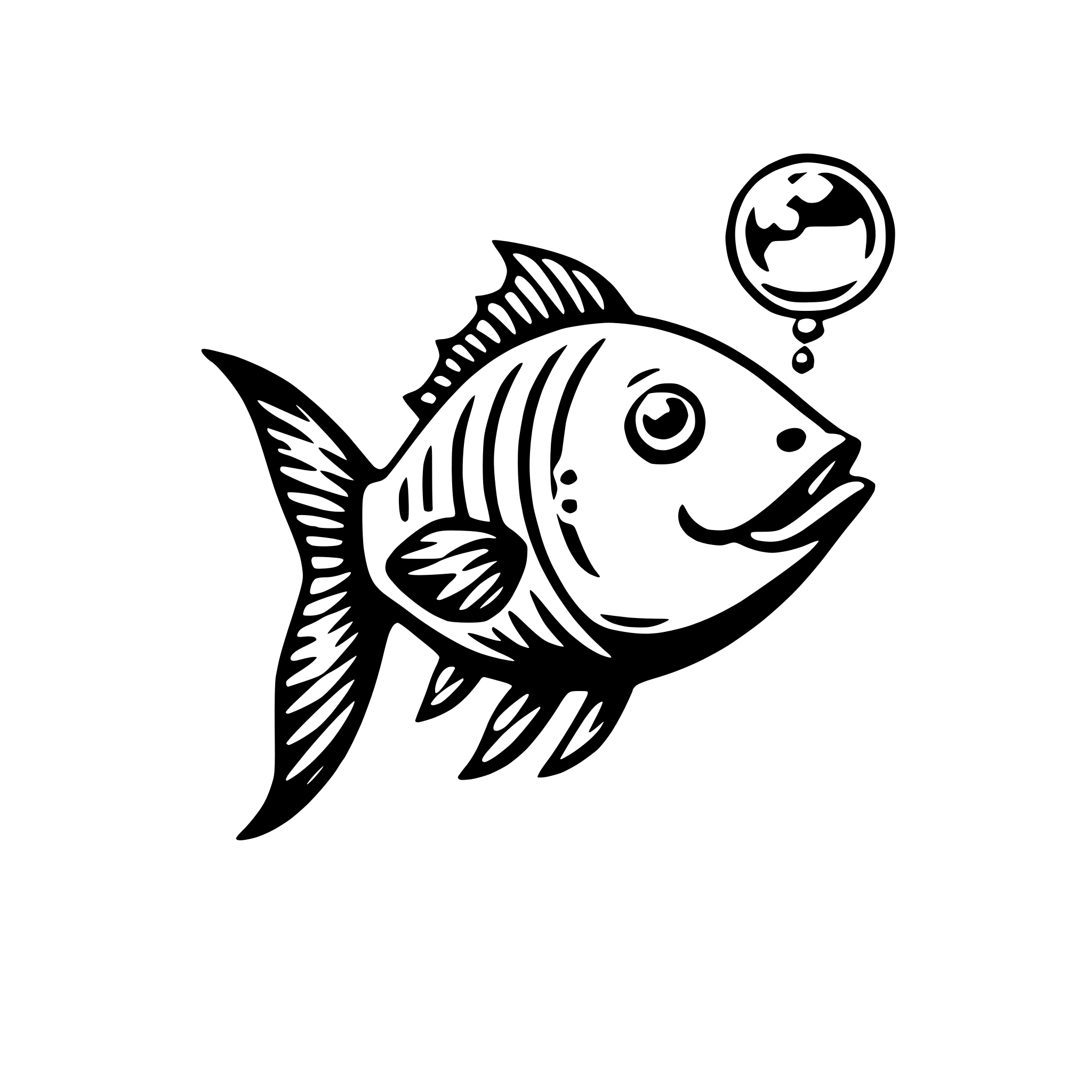 AI-generated SVG of 'fish blowing bubbles'