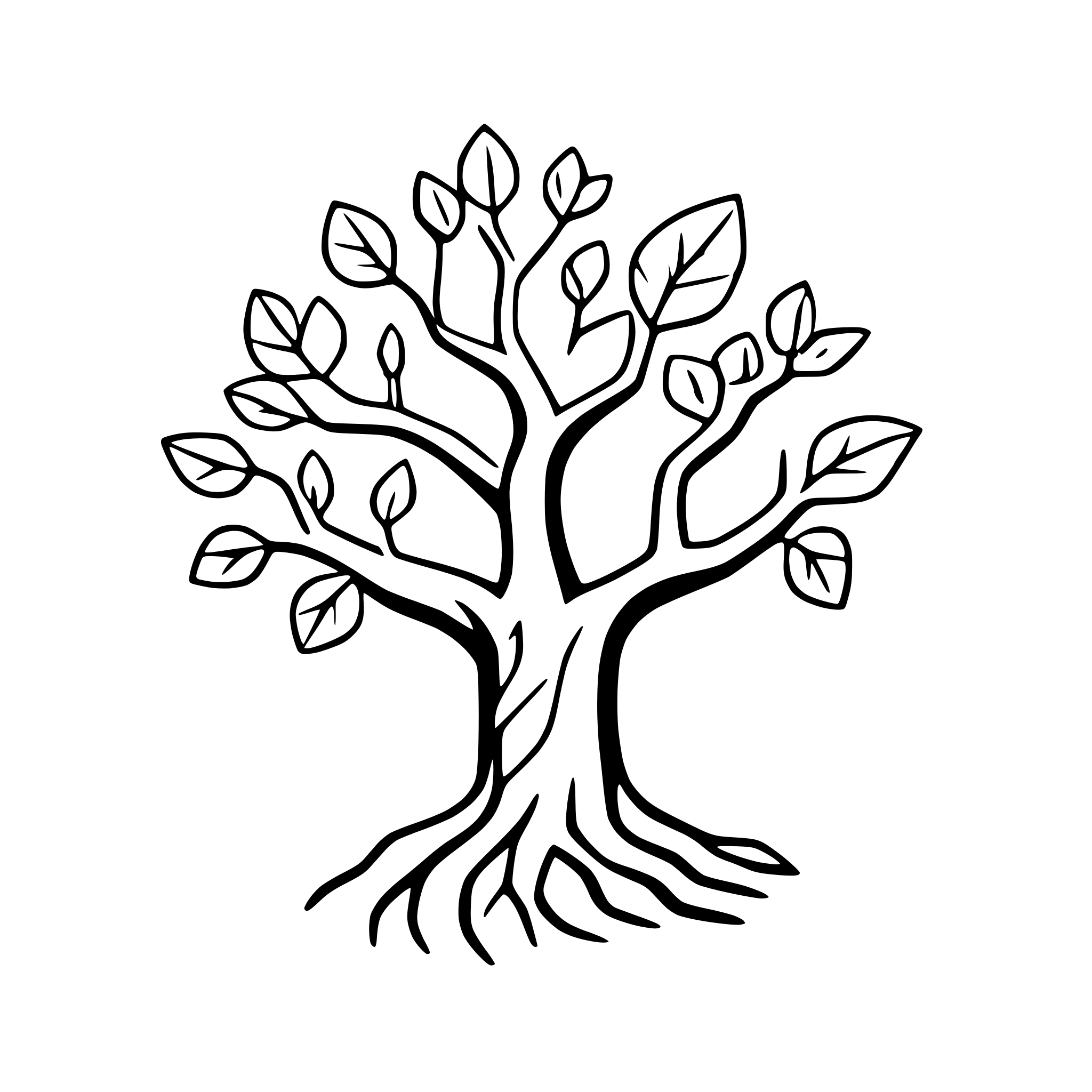 AI-generated SVG of a tree roots forming a heart