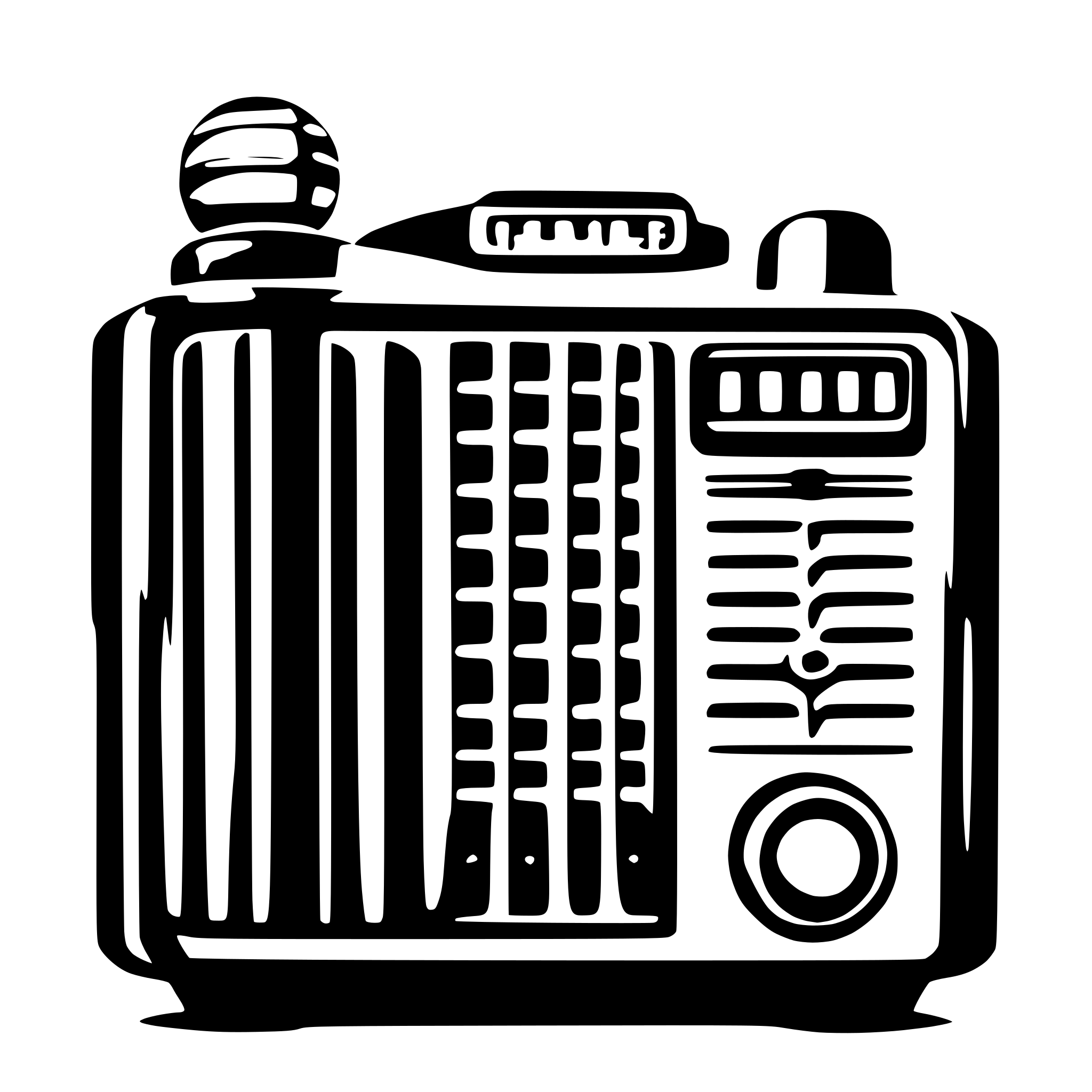 AI-generated SVG of a Front view of art deco radio