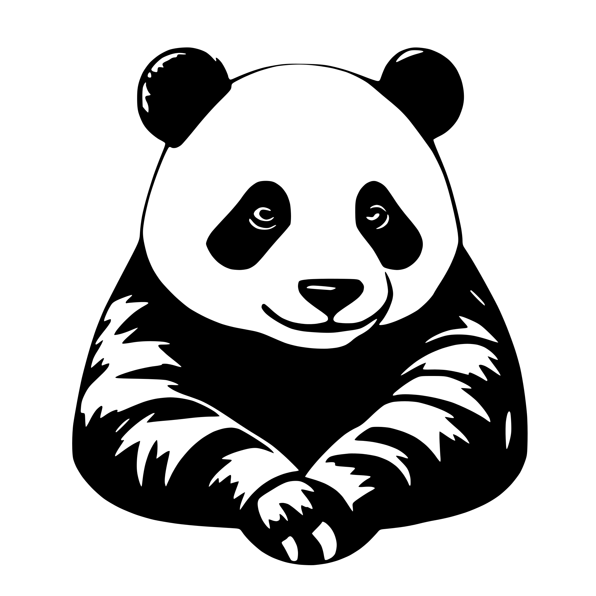 AI-generated SVG of 'a panda in geometric design'