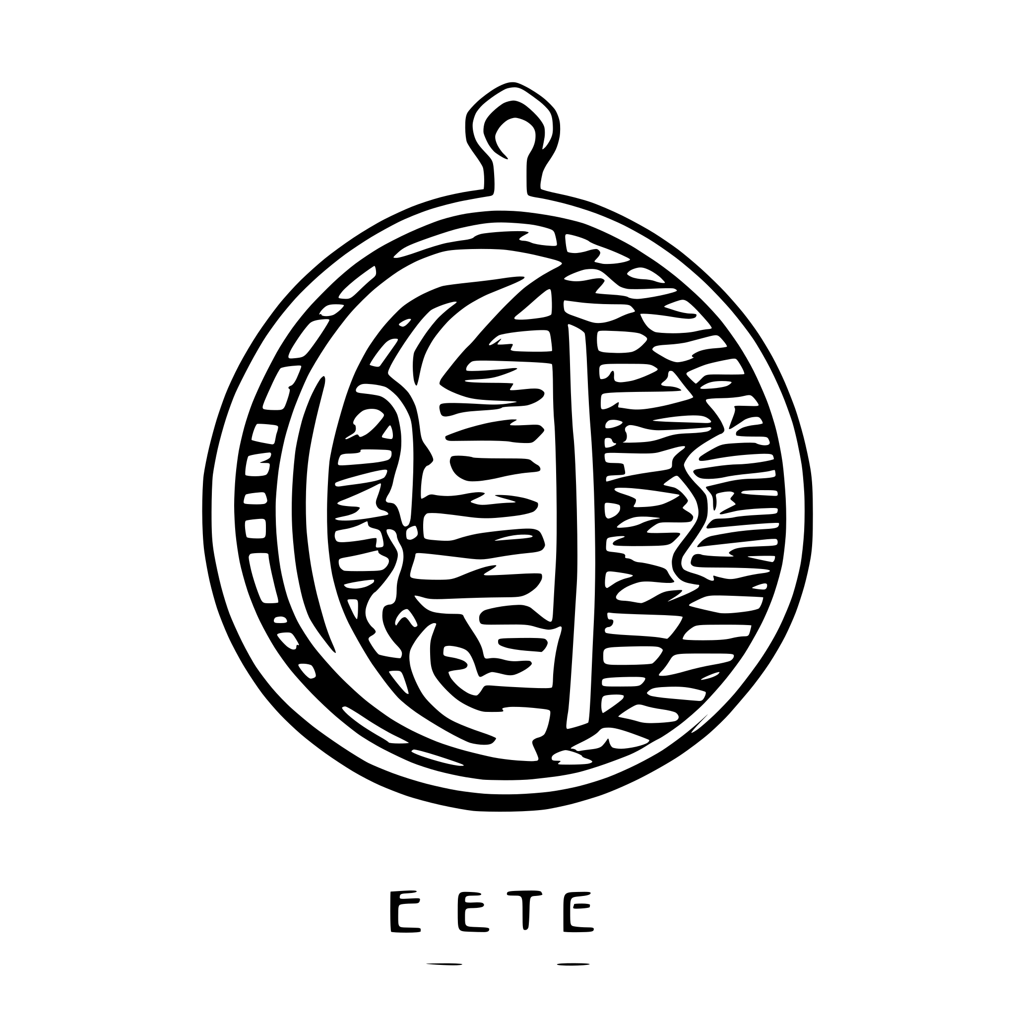 AI-generated SVG of a Create an artistic, engraved vector design for a luxury medal pendant.  - Shape: cylindrical  - Theme: animal  - Style: abstract curves — emphasize artistic flow, ornamental detail, and visual balance.  - Tone: dramatic lighting.  - Material: Polished metal (silver, gold, or stainless steel)  - Visual direction: tete de tigre  - The design must be made of fine, clean vector linework — no fills, gradients, or colors.  - Maintain clarity and elegance at small scale (30mm max).  - Output must be DX