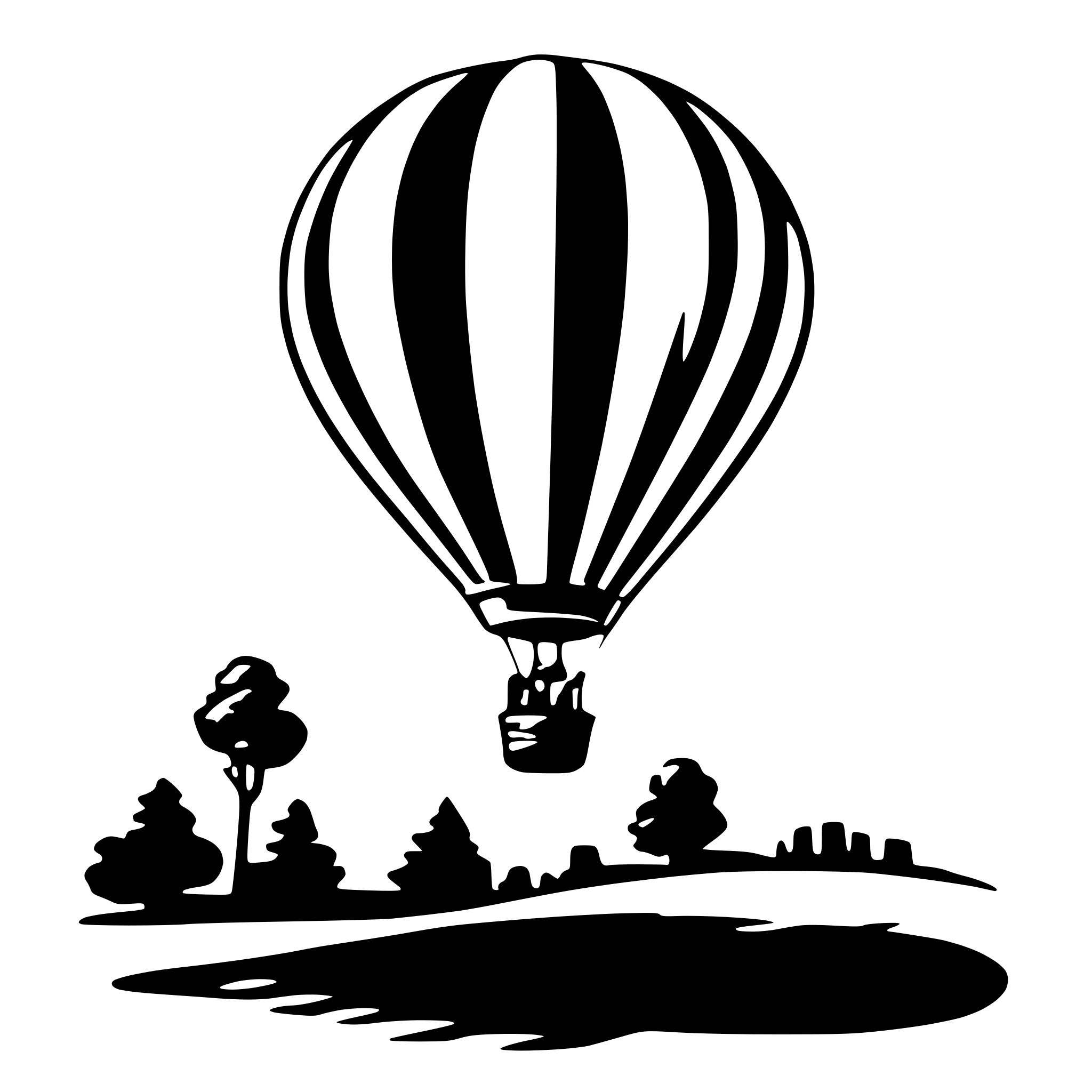 AI-generated SVG of a hot air balloon