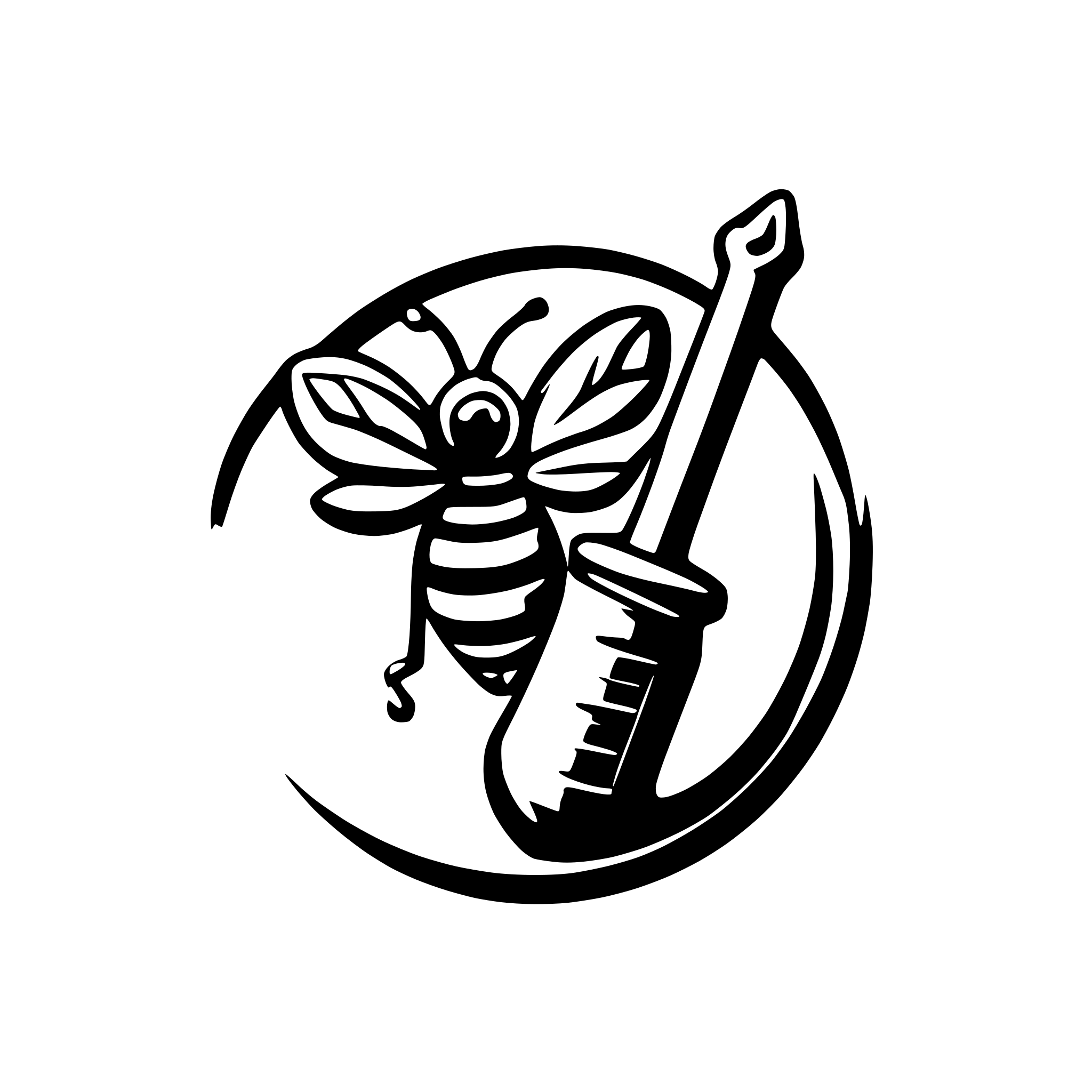 AI-generated SVG of a bee with body bottom is a medical syringe
