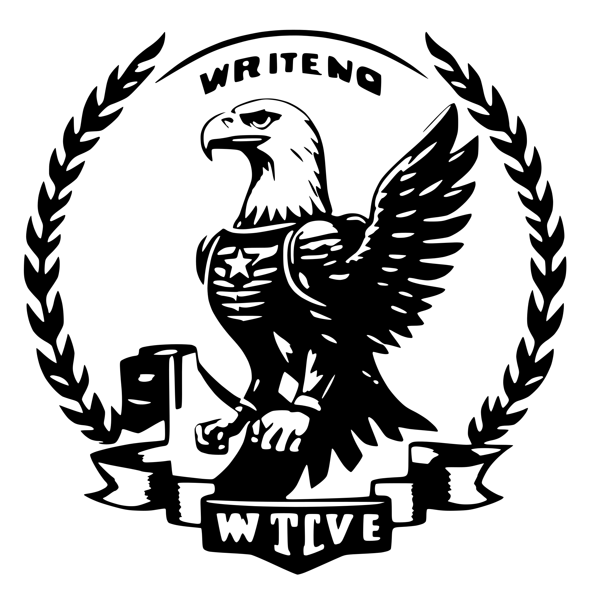 AI-generated SVG of a a classic looking wrestling title belt with a rising american bald eagle at the center standing on a ribbon
