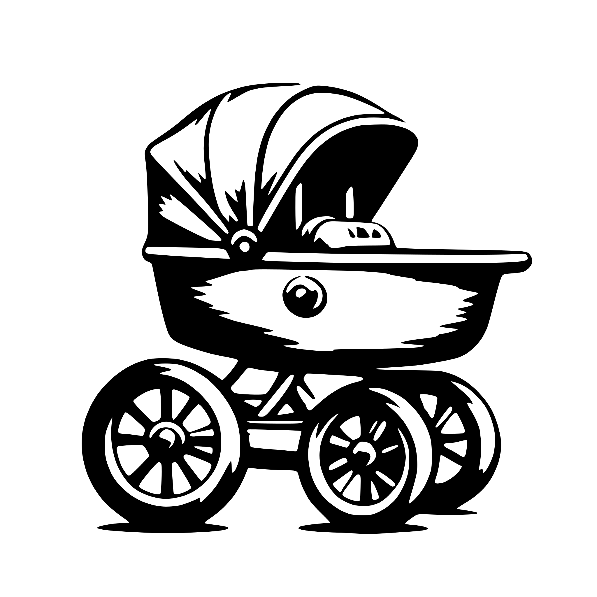 AI-generated SVG of a Stroller in highspeed