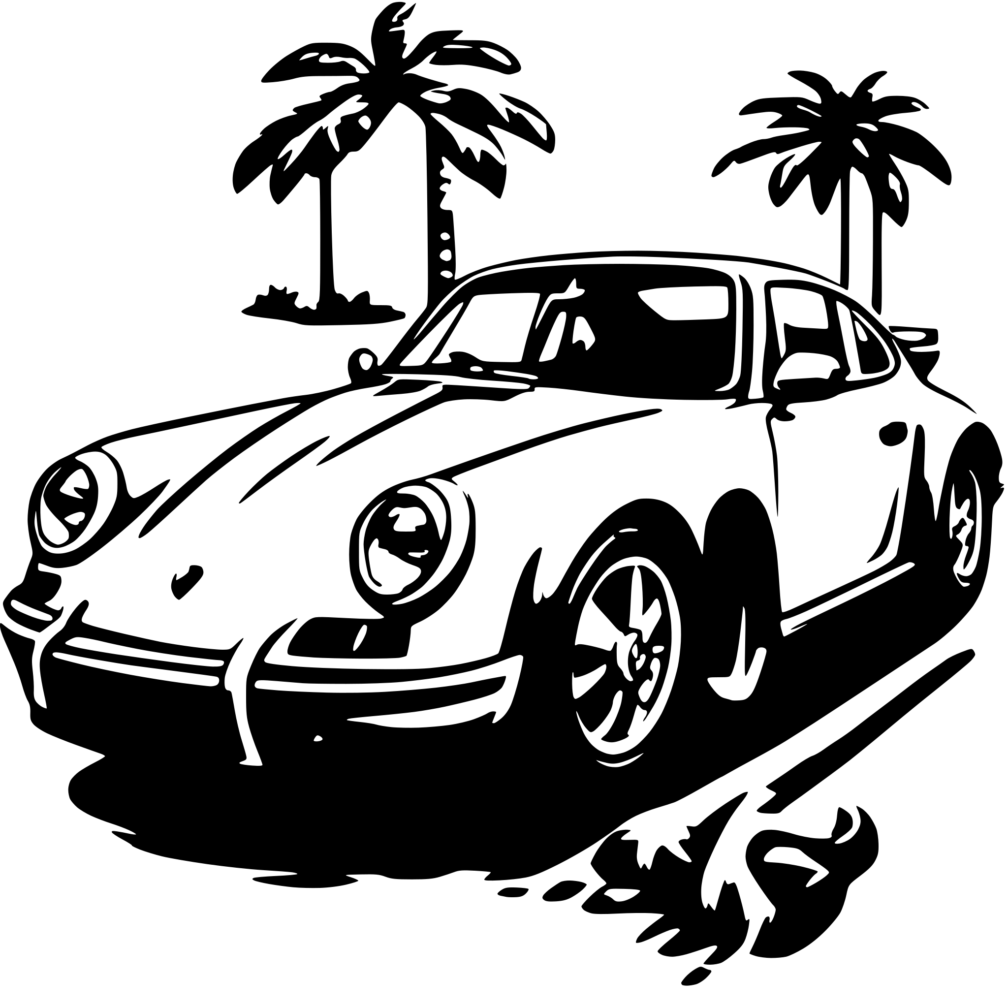 AI-generated SVG of a Porsche