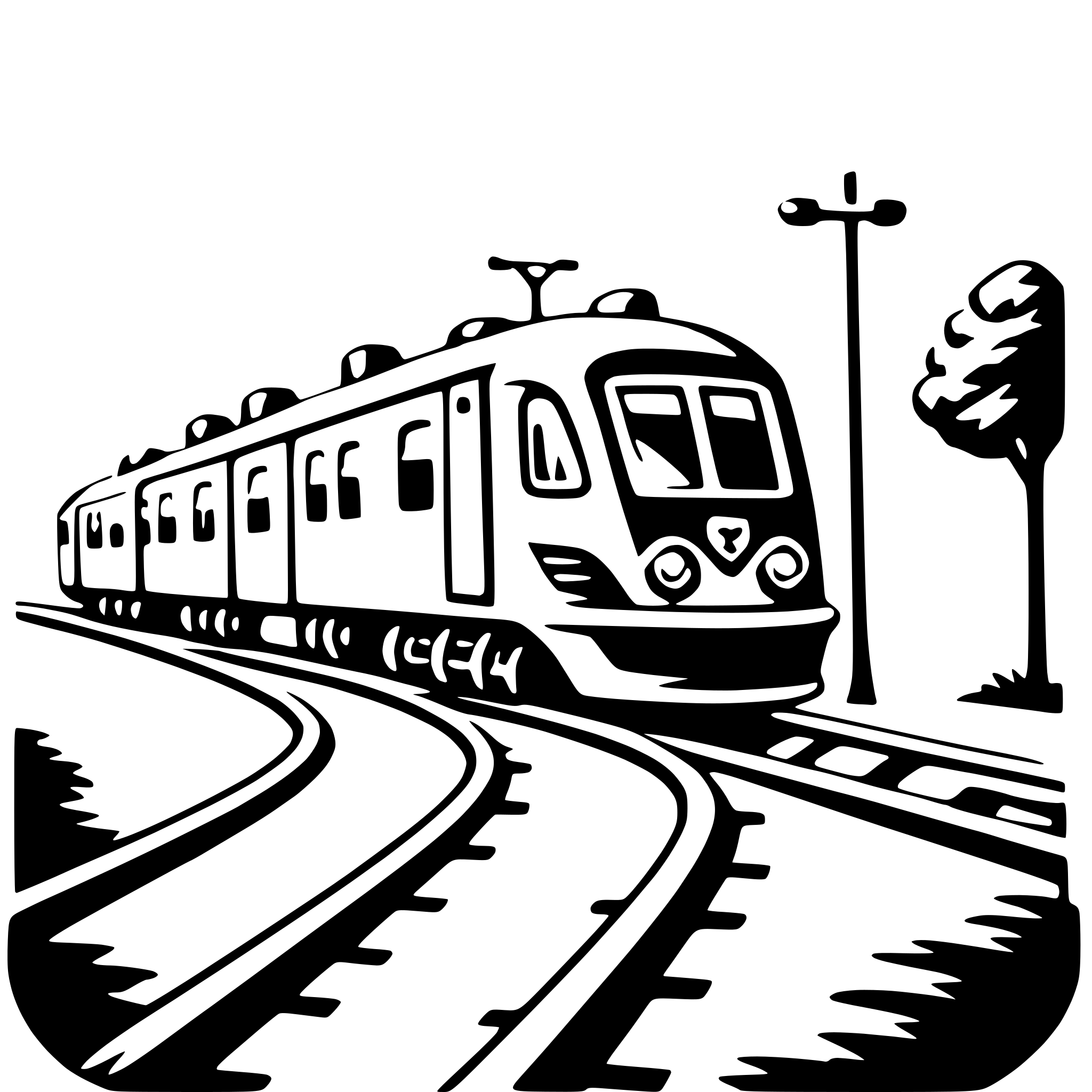 AI-generated SVG of 'traveling by train'