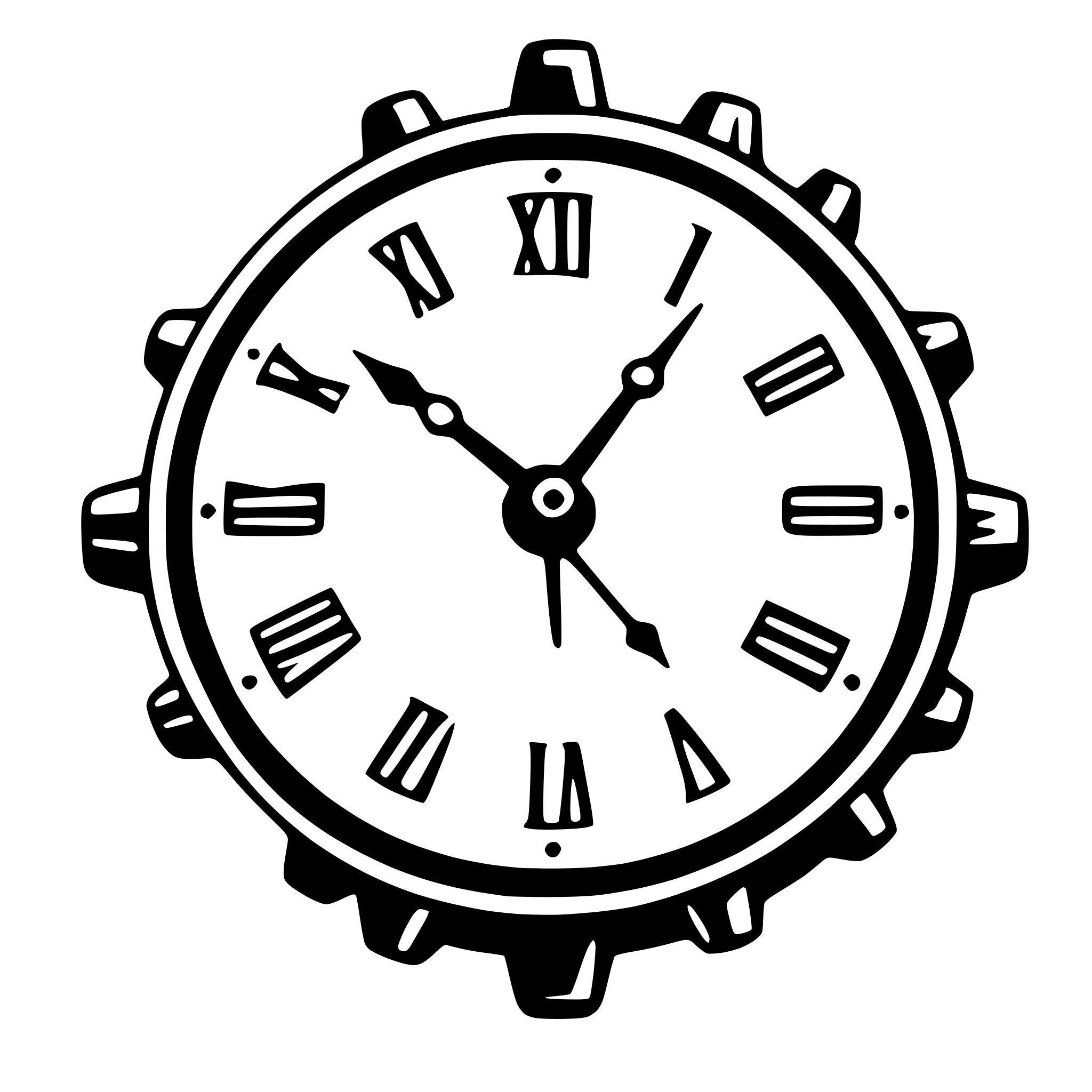 AI-generated SVG of 'clock with gears'