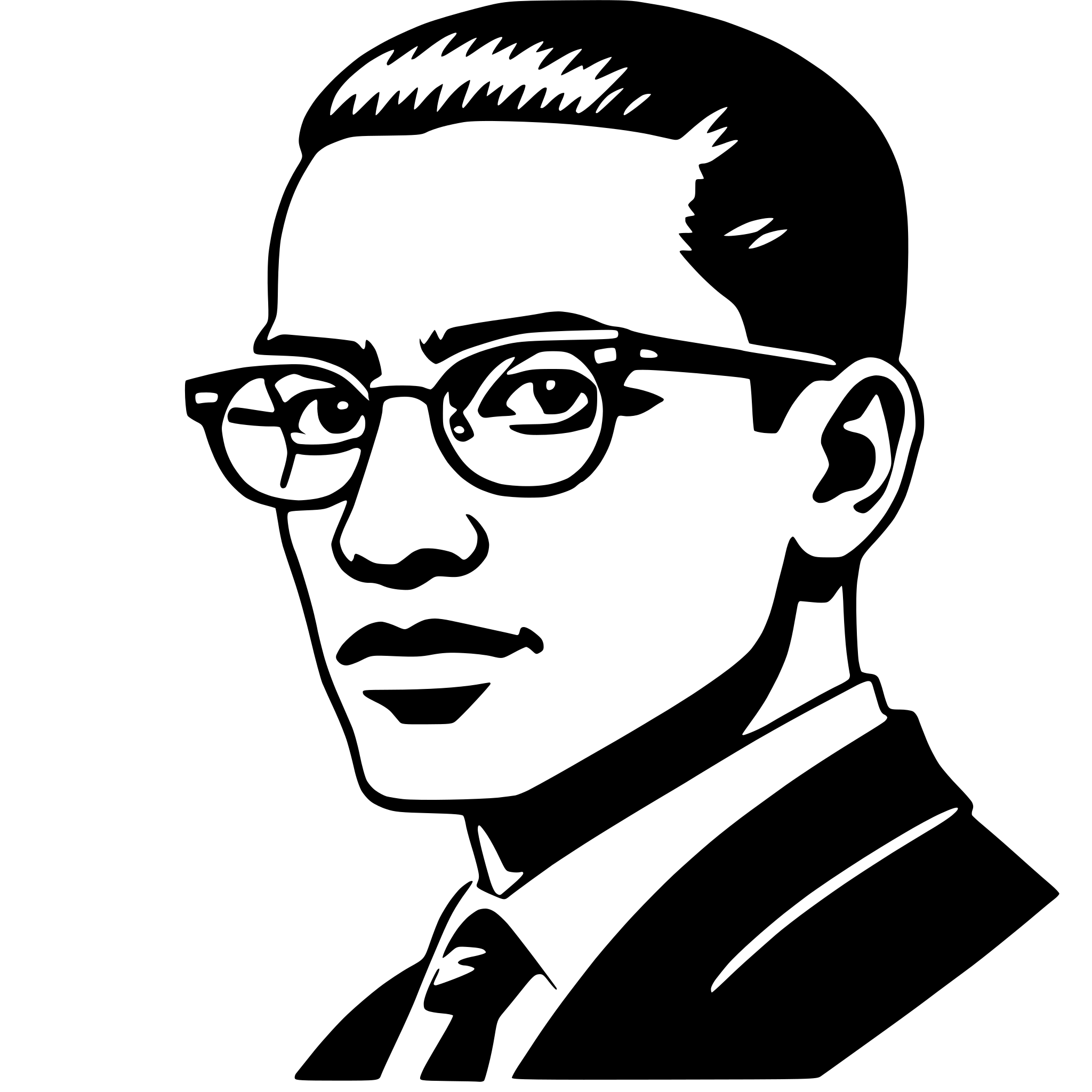 AI-generated SVG of 'malcolm x'