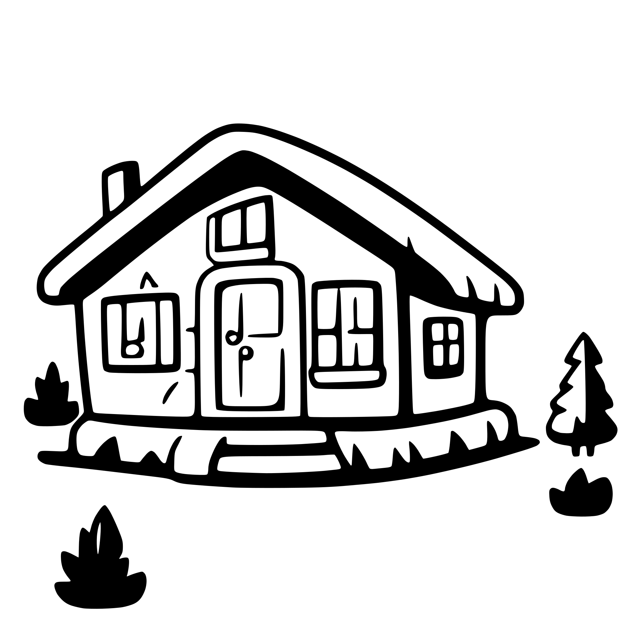 AI-generated SVG of a cartoon cabin 2d cute cozy , without background or grounds