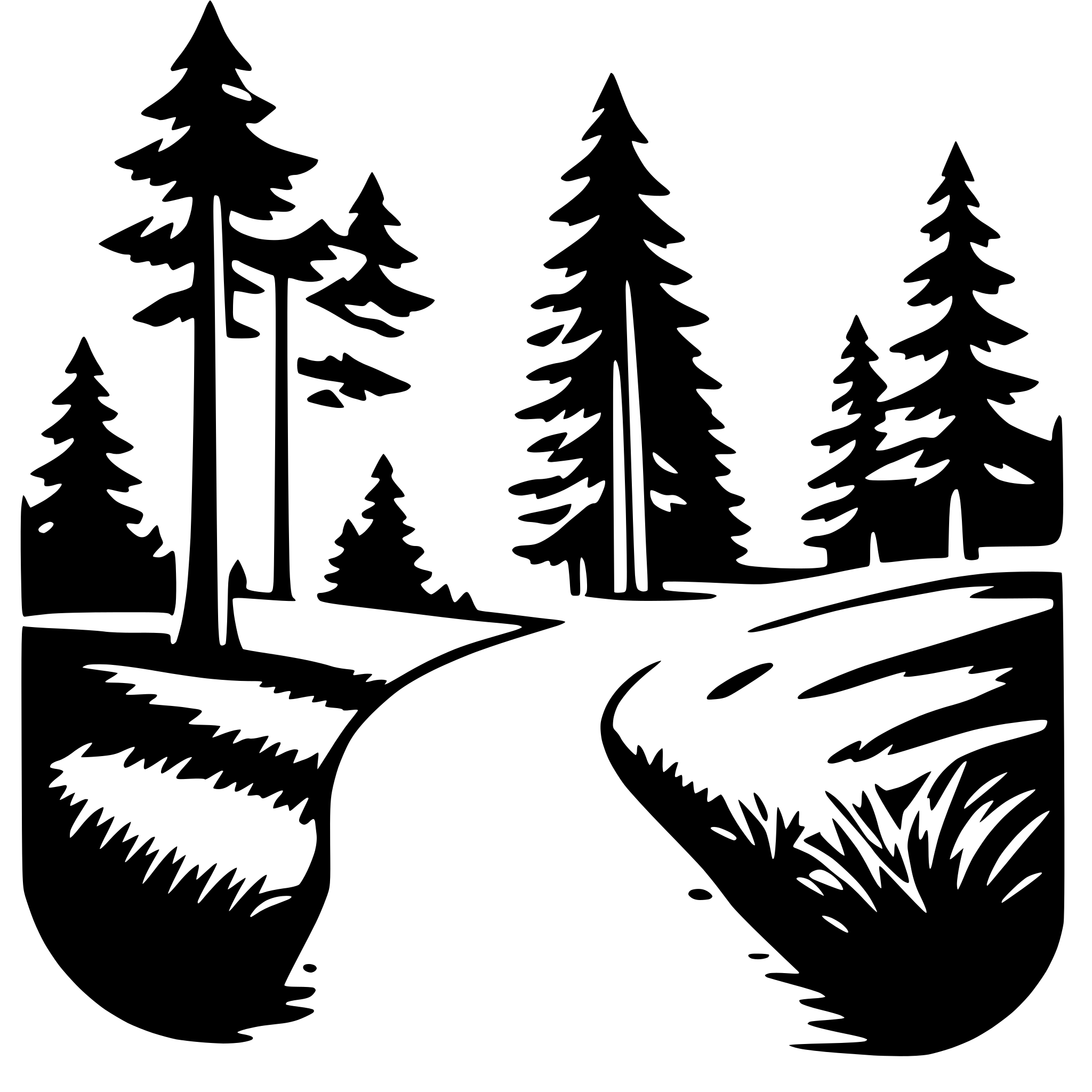 AI-generated SVG of a forest getaway