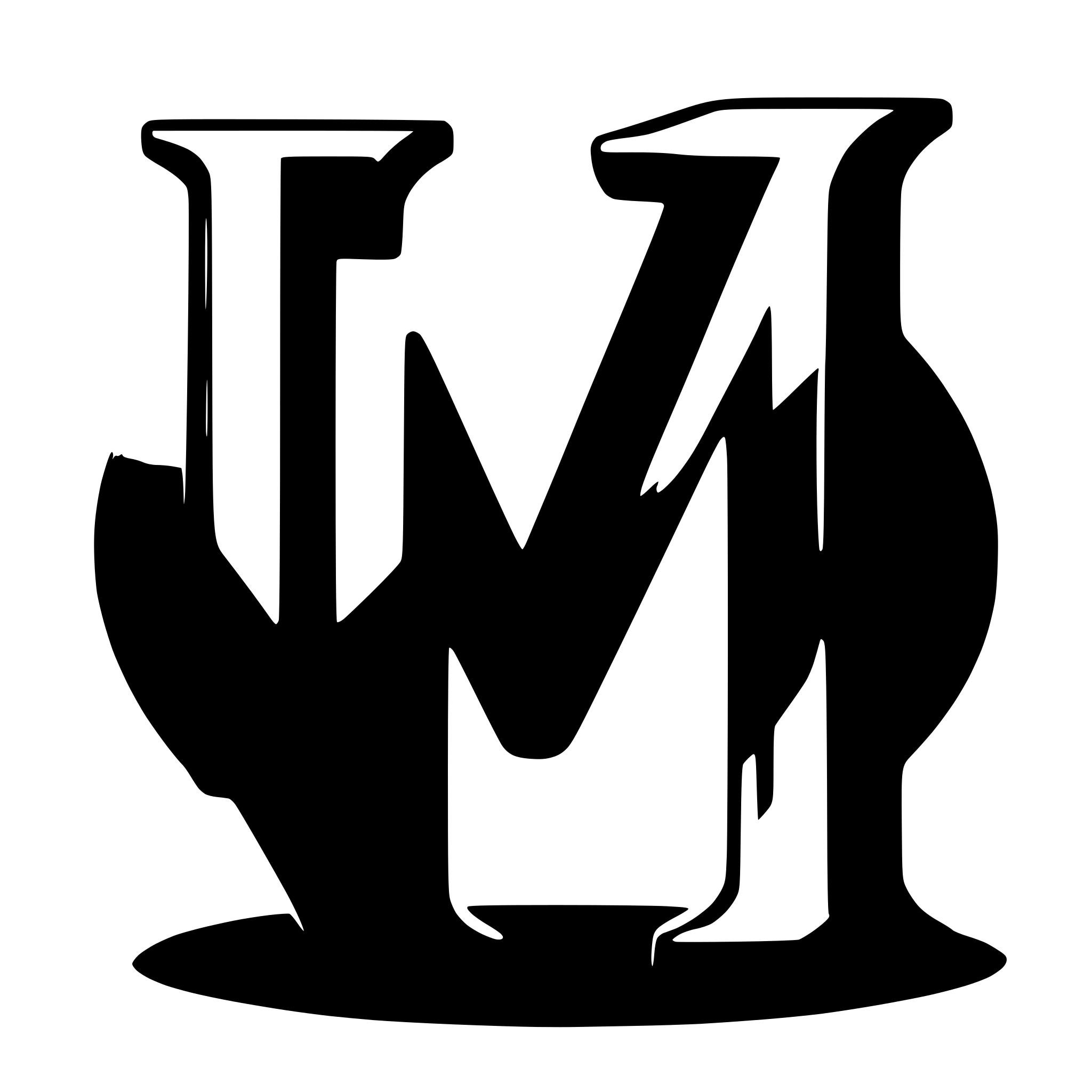 AI-generated SVG of 'the letter M, purple, for web developer'