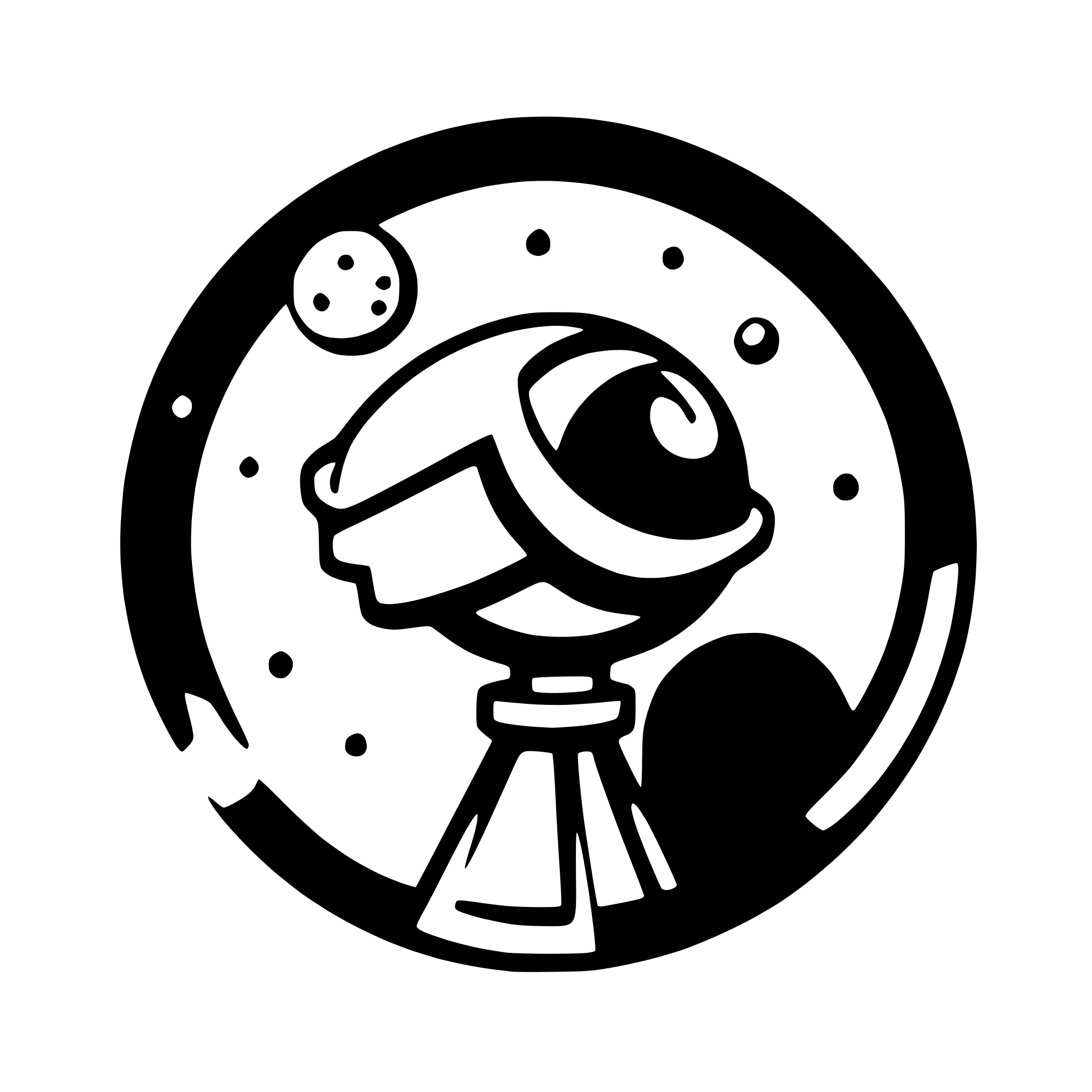 AI-generated SVG of a telescope observing planets