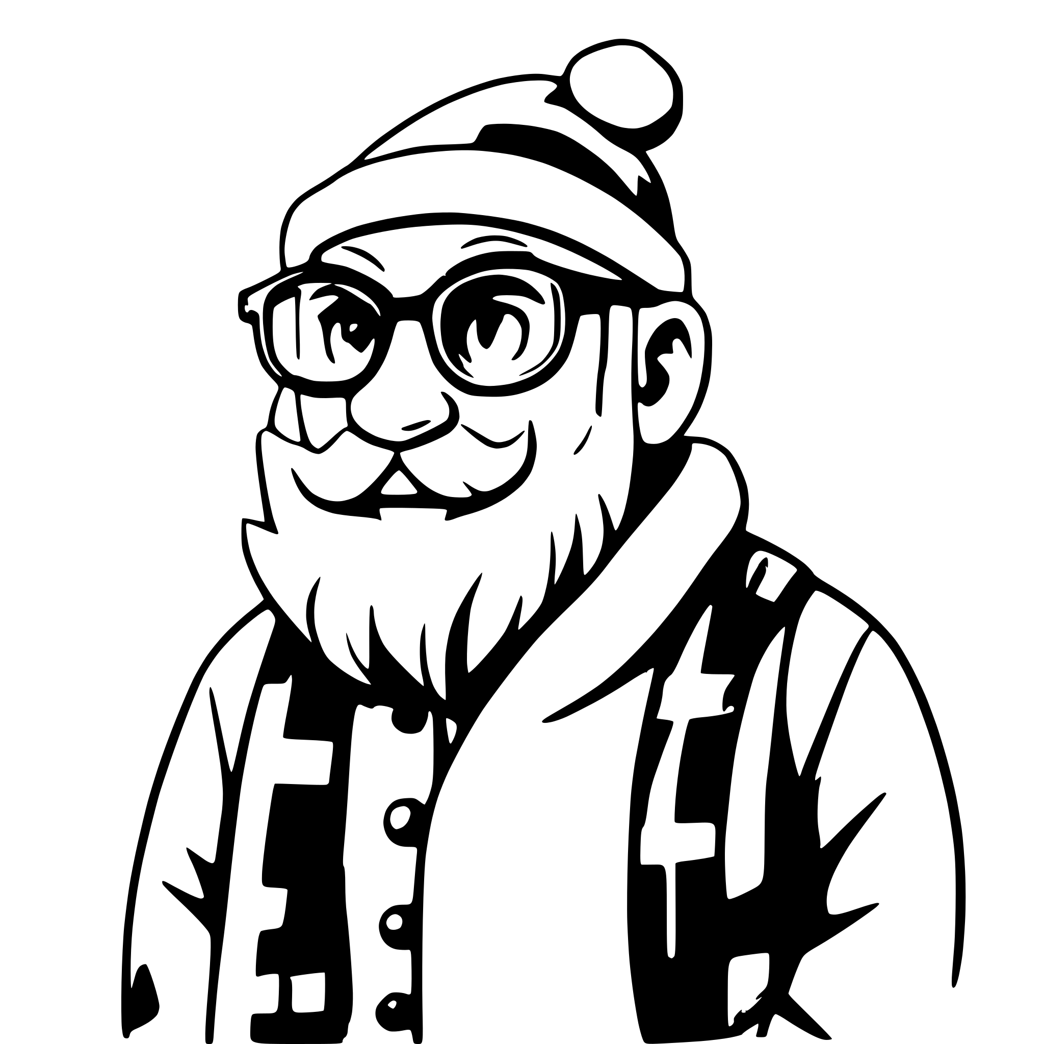 AI-generated SVG of 'santa with glasses on'