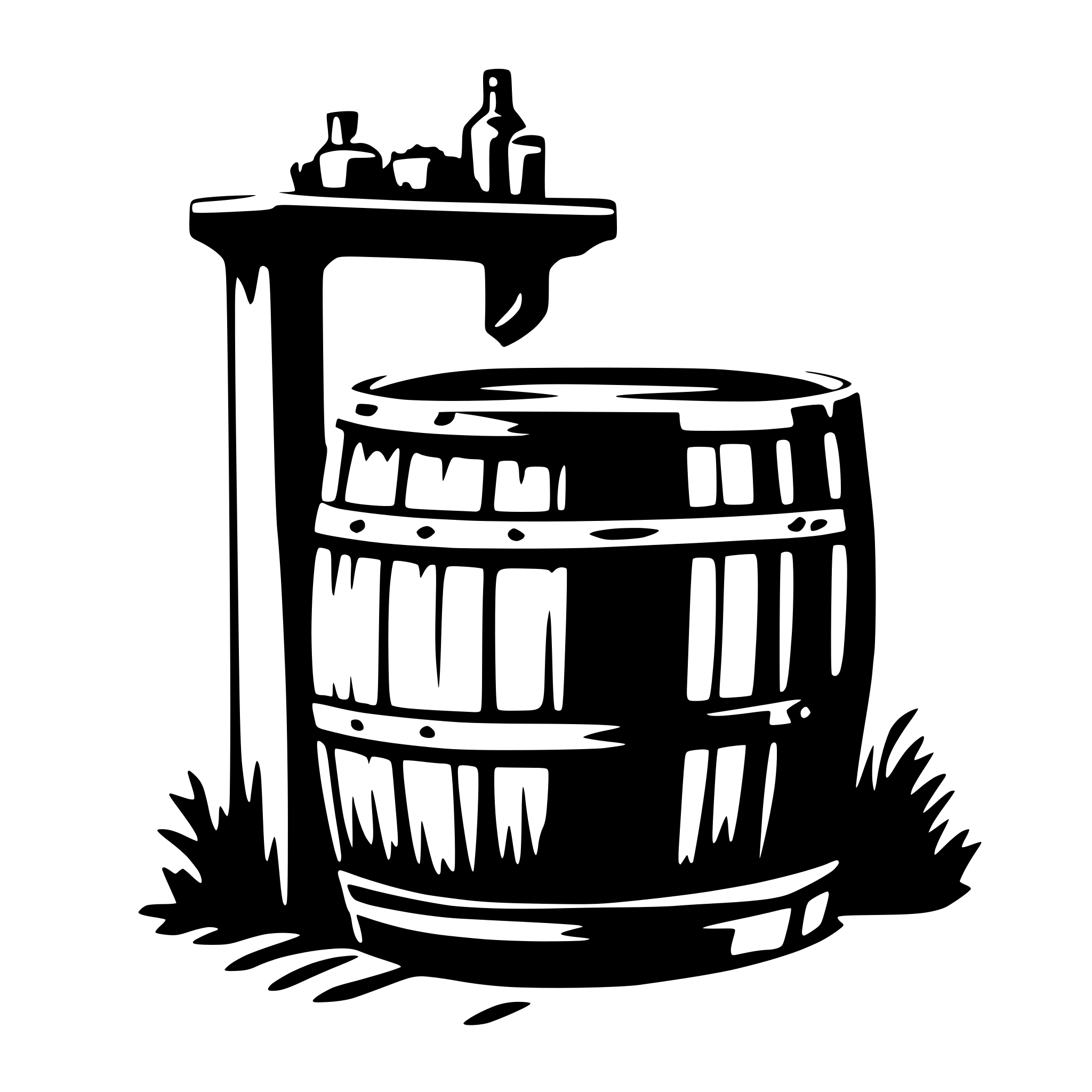 AI-generated SVG of 'shadowed wine barrel standing'