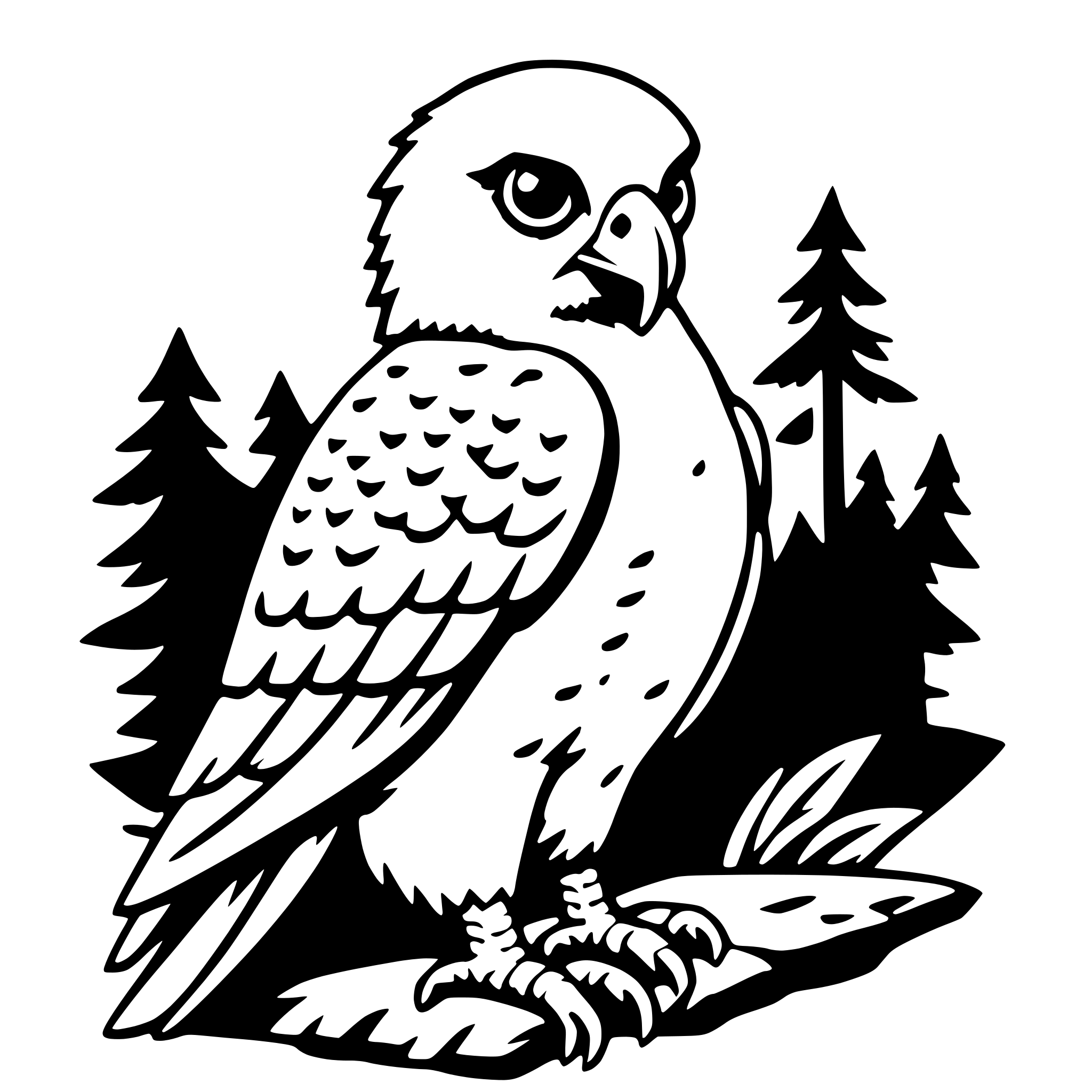 AI-generated SVG of a harpy eagle
