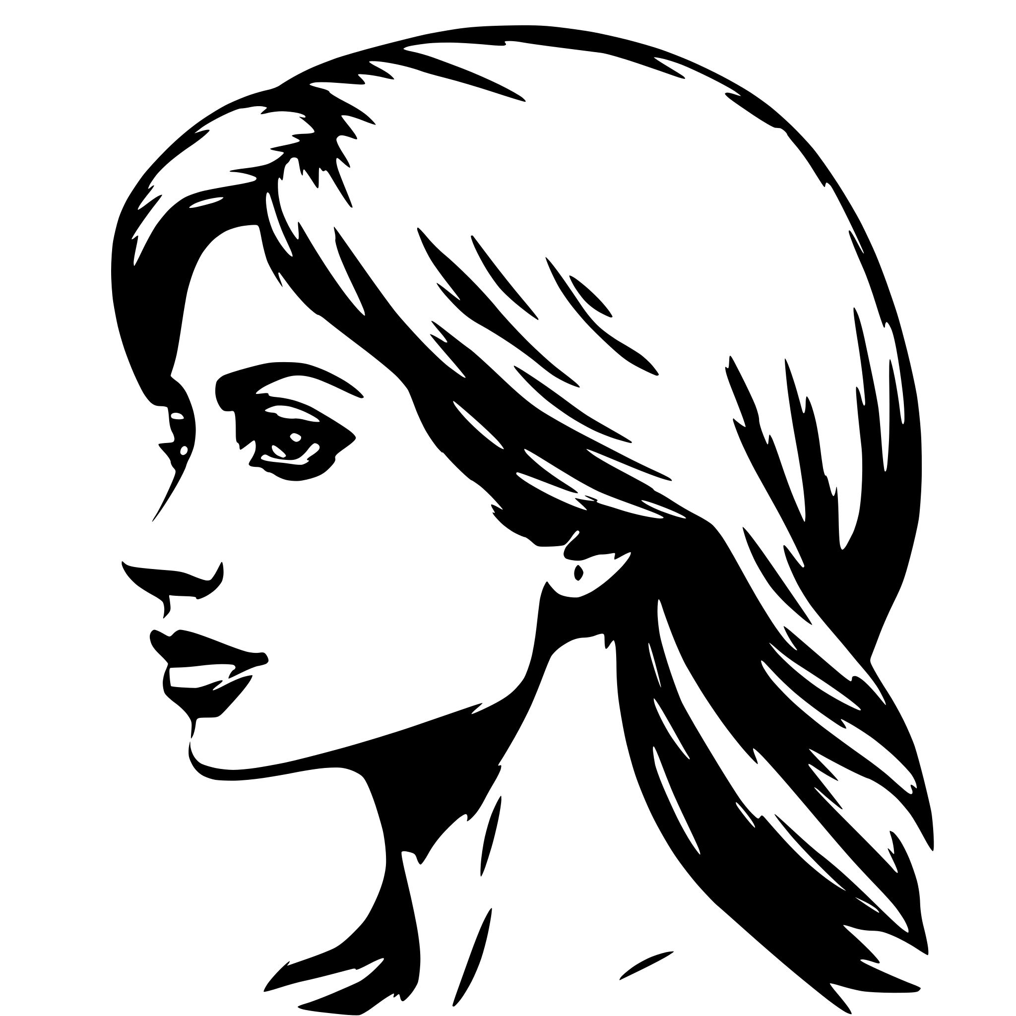 AI-generated SVG of 'a pencil sketch draft of a woman side profile surgery anatomy, strokes, smooth strokes'