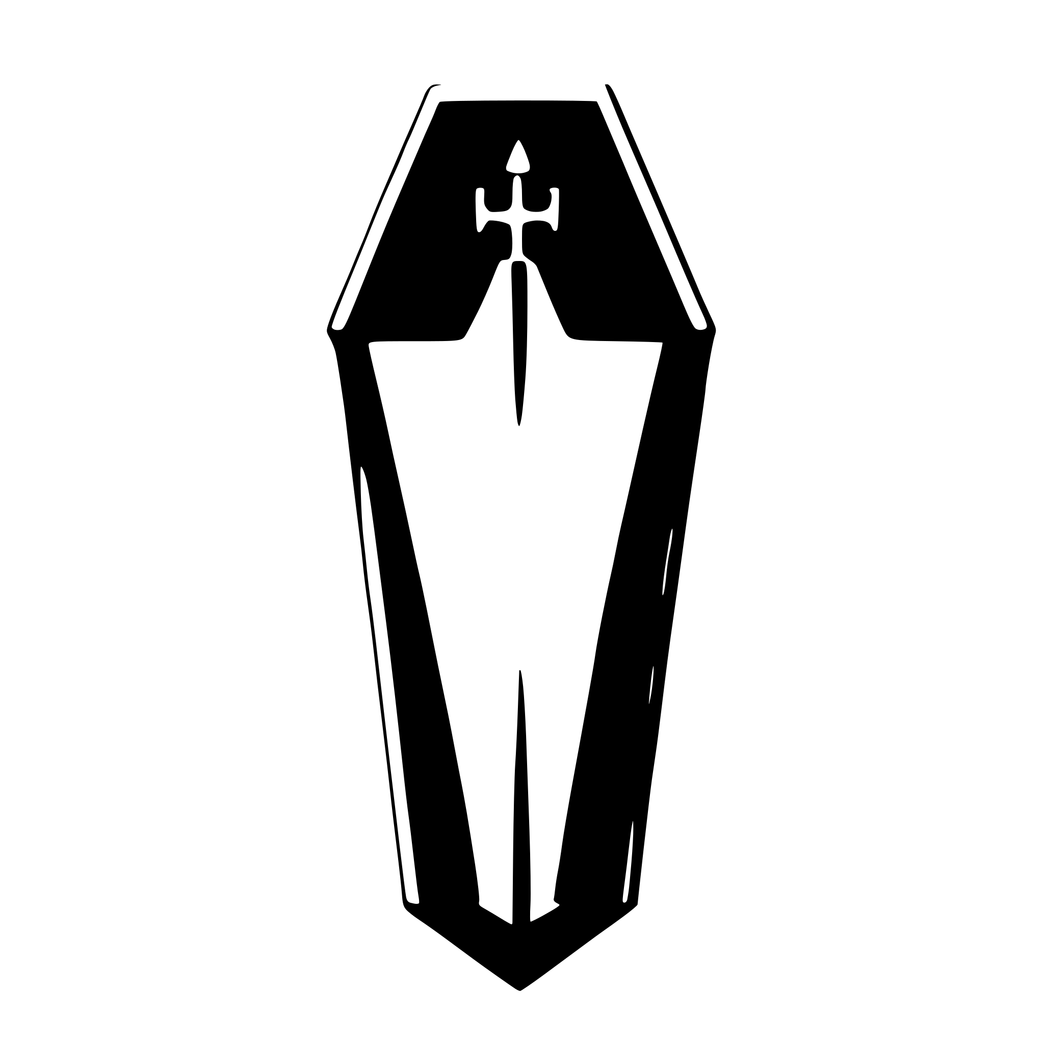 AI-generated SVG of a coffin top view flat style