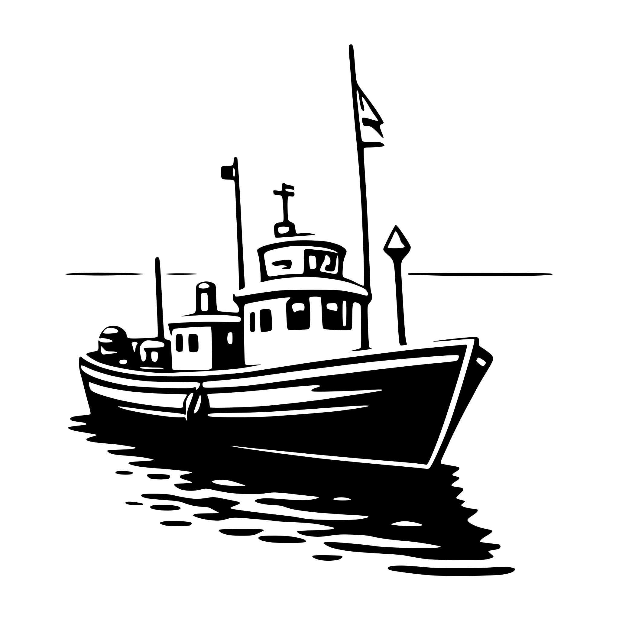 AI-generated SVG of 'fishing boat'