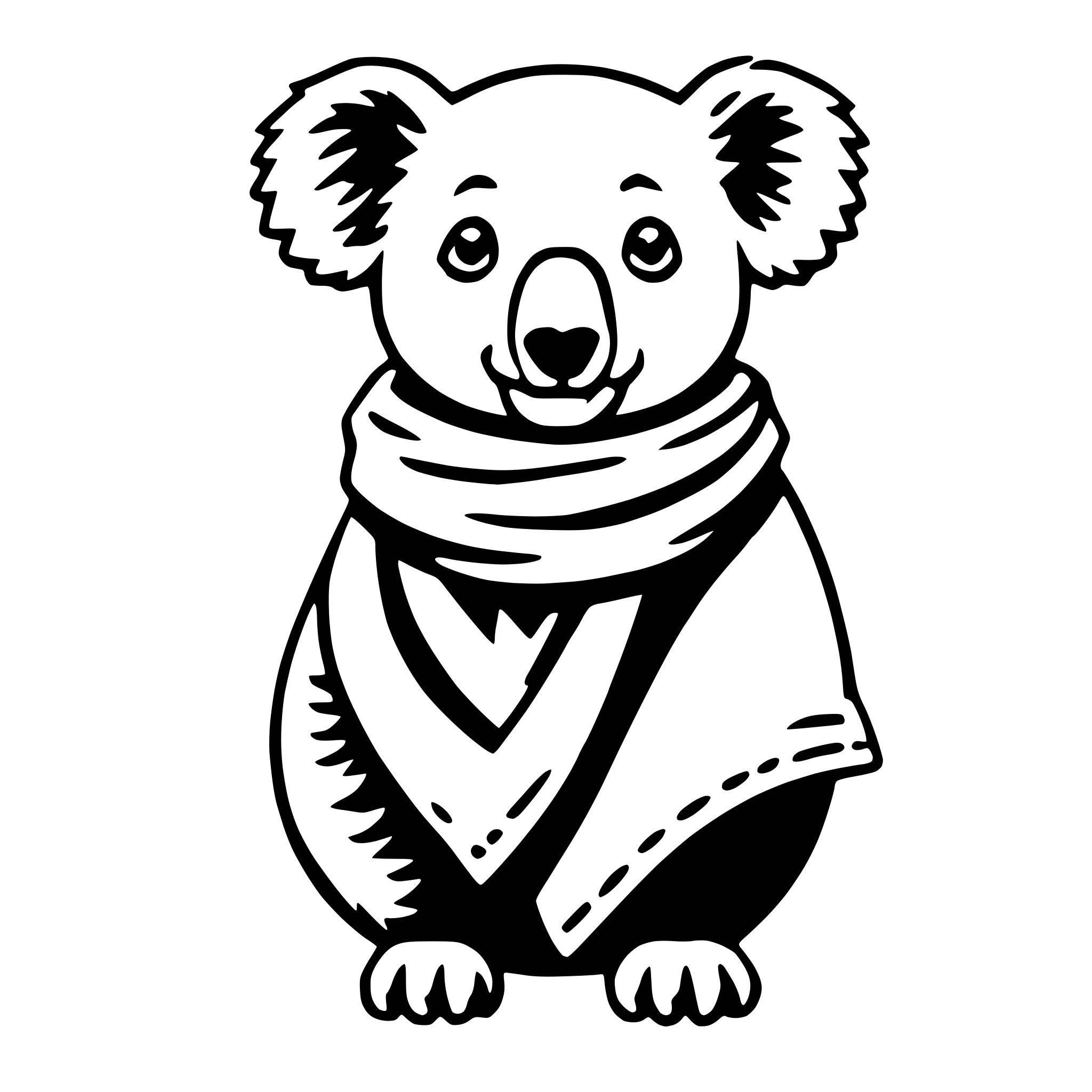 AI-generated SVG of a koala with scarf