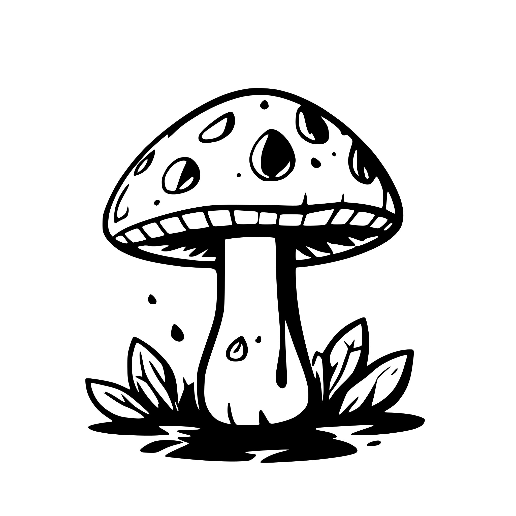AI-generated SVG of a mushroom for dtf printing on a t-shirt color