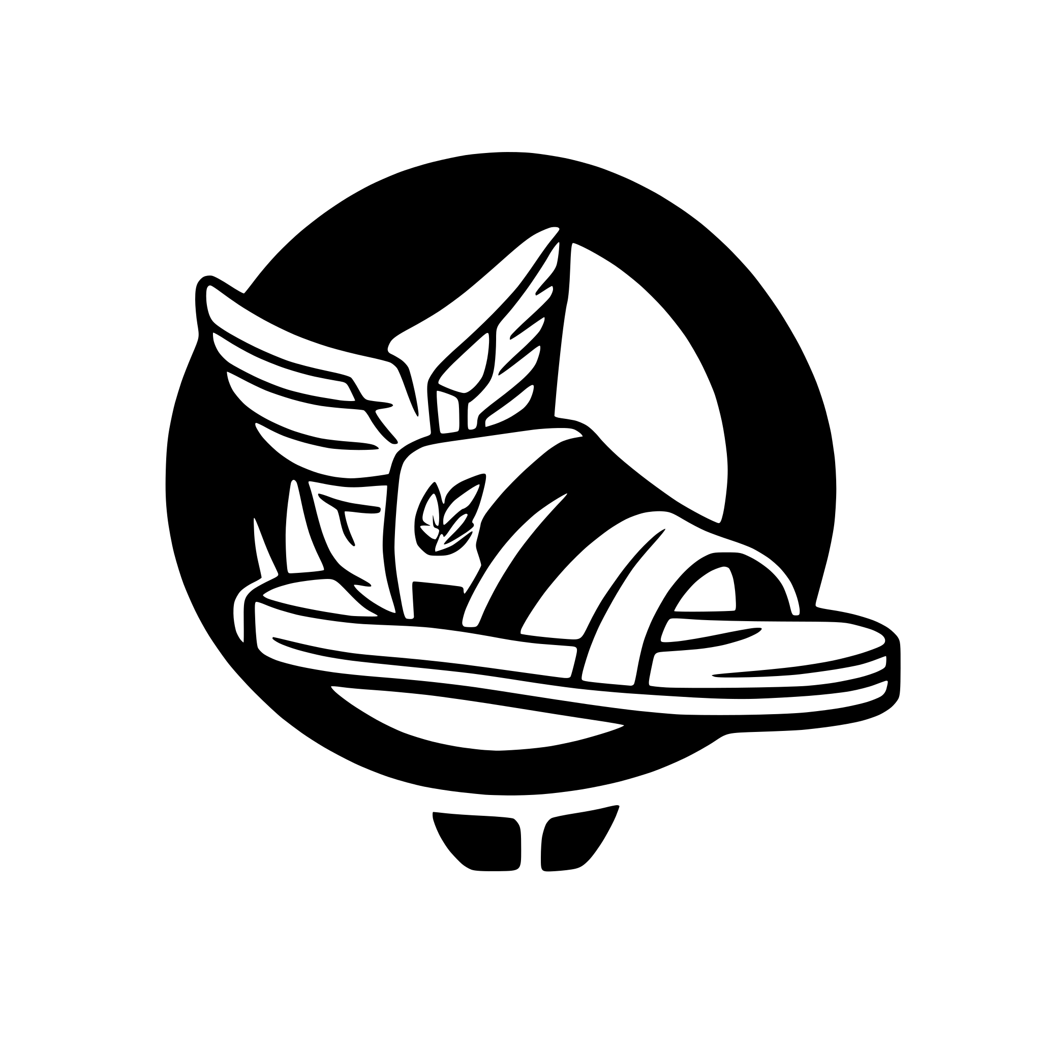AI-generated SVG of a Design a sleek, modern logo including a wing for speed and a message bubble for communication. The logo should have something to do with the winged sandals of Hermes. Use smooth, flowing lines. Ensure its minimal and SVG-friendly.