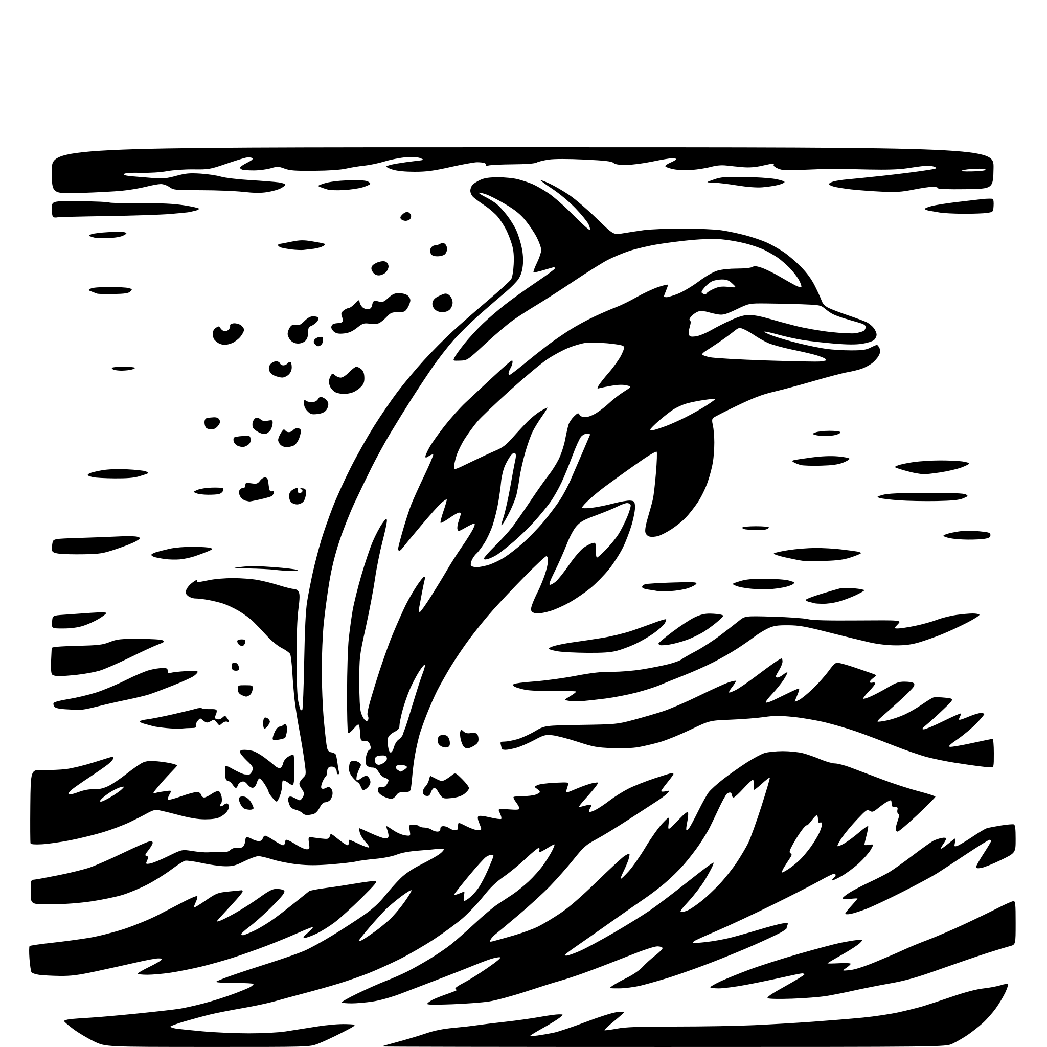 AI-generated SVG of a A dolphin leaping out of the ocean