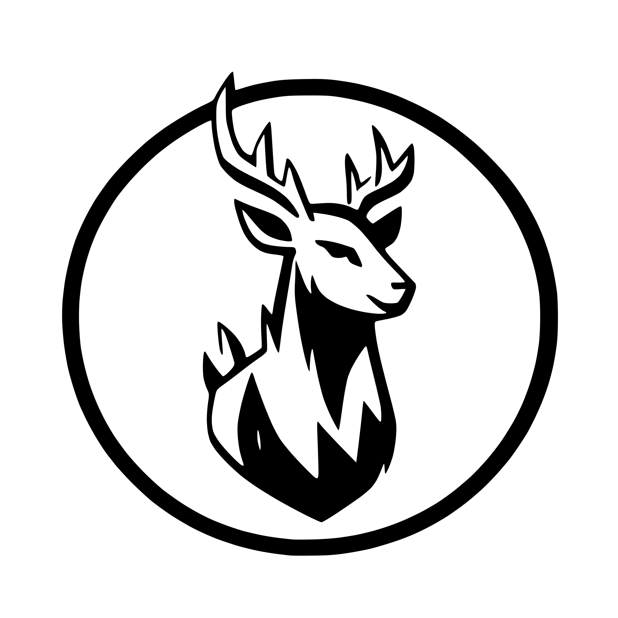 AI-generated SVG of 'blue kirin deer circular'