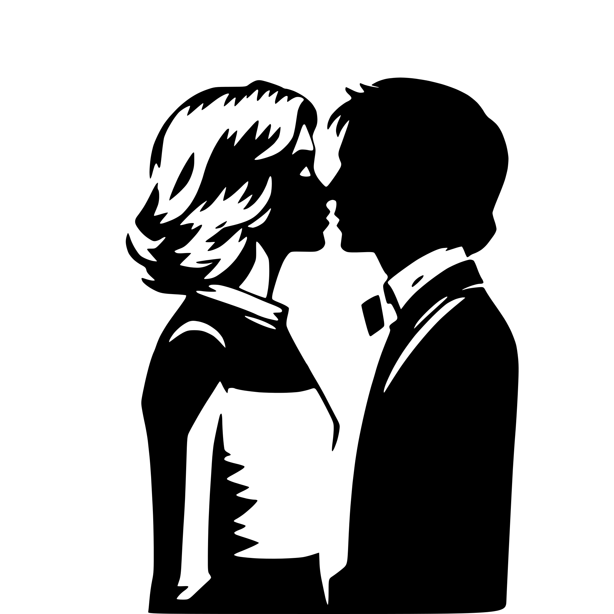AI-generated SVG of 'silhouetted couple kissing'