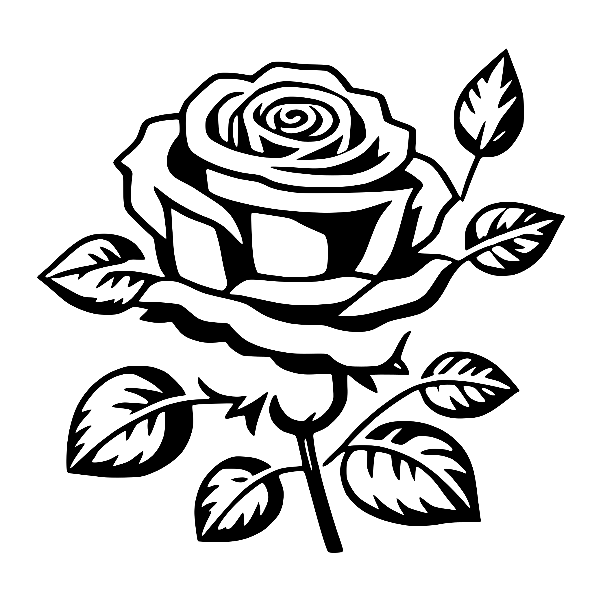 AI-generated SVG of a roses and petals