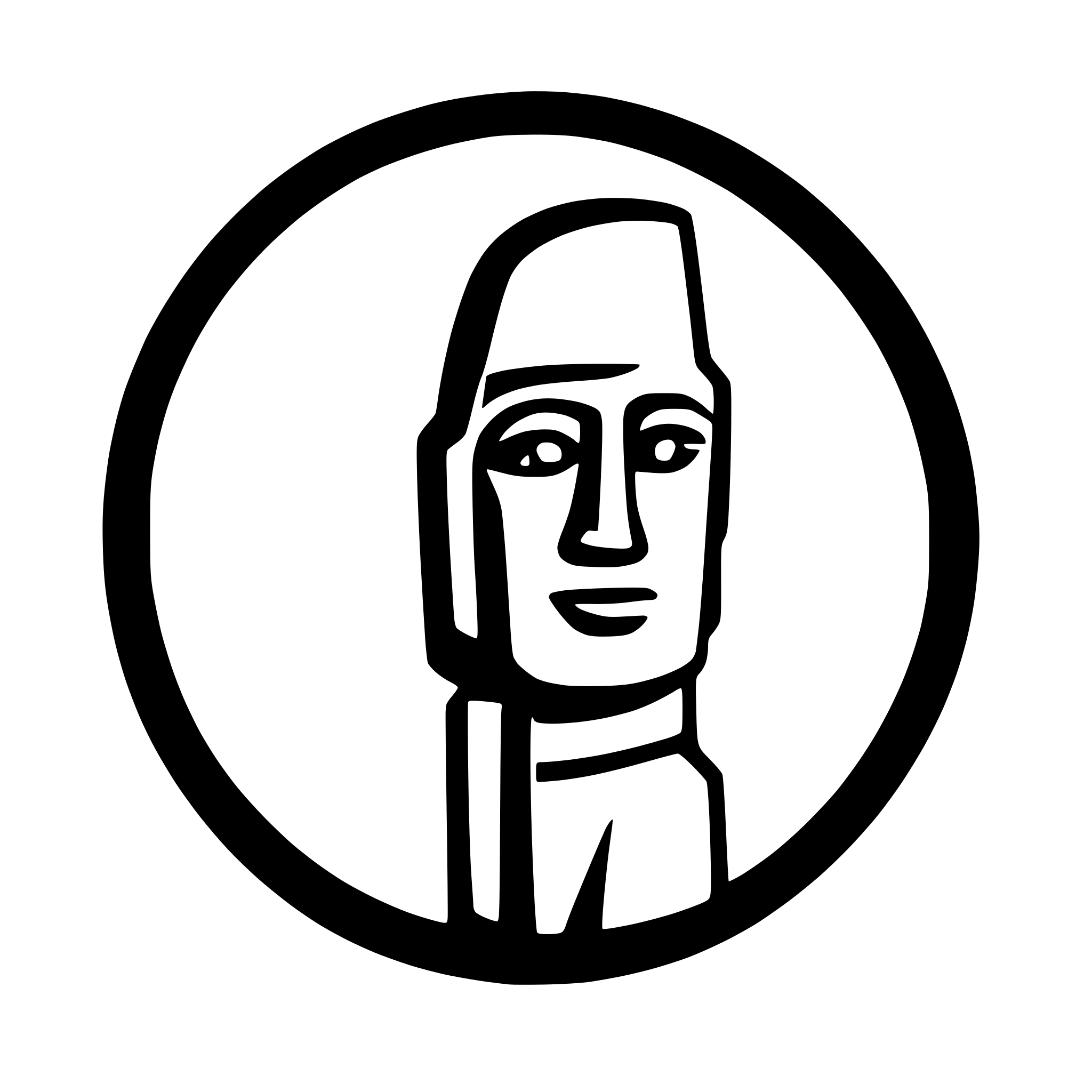 AI-generated SVG of a side view of a minimalist moai